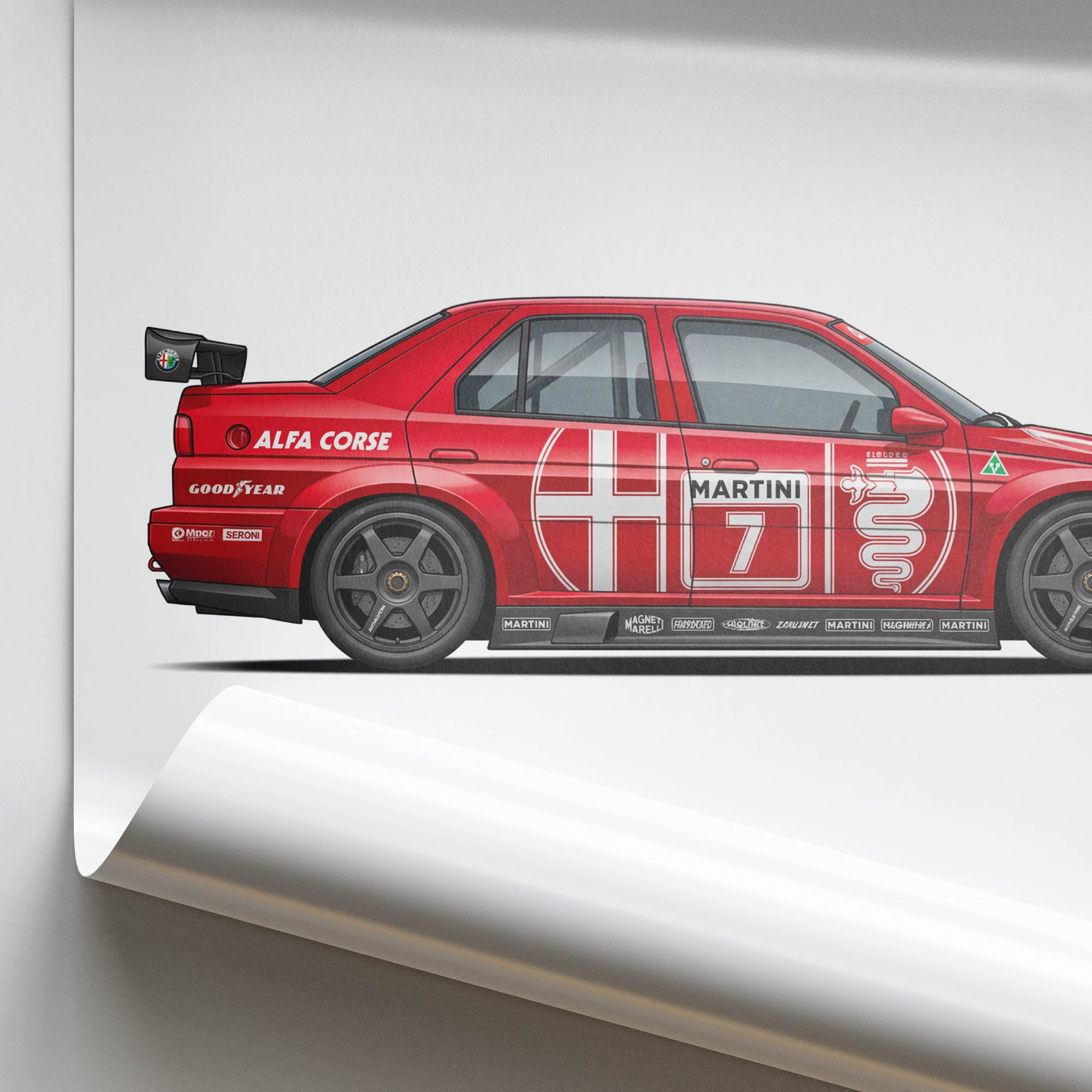 1992 Alfa Romeo 155 V6 TI DTM Nicola – Car Print (Side)