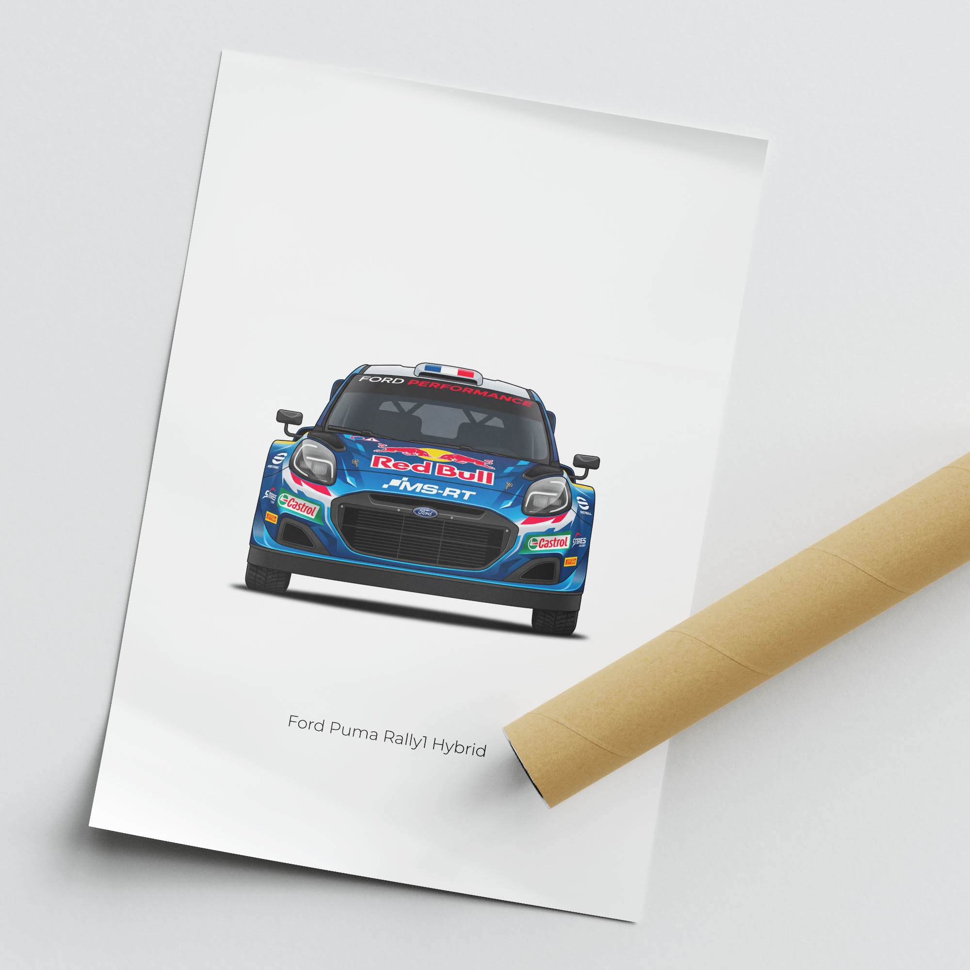 Ford Puma Rally1 Poster - 2025 Hybrid Rally Car M Sport Livery Print