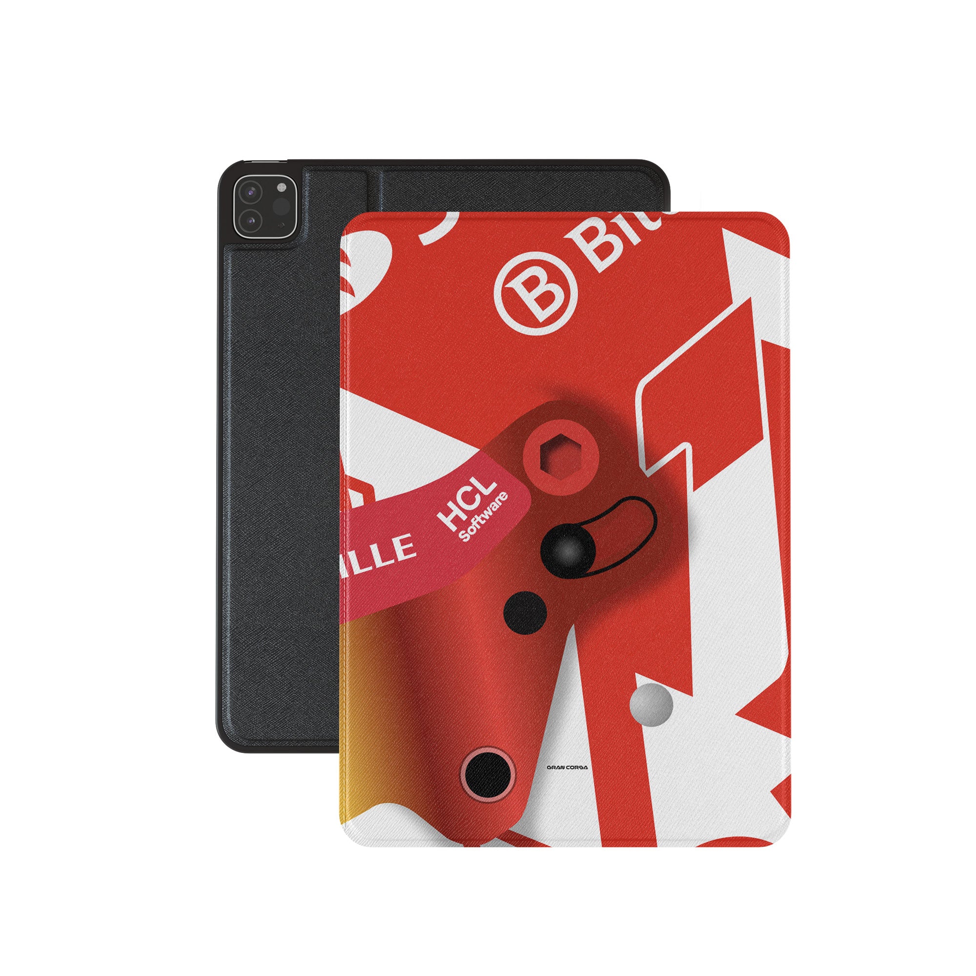 Ferrari F1 iPad Case - Charles Leclerc Monaco GP Helmet Design, Durable Protective Cover