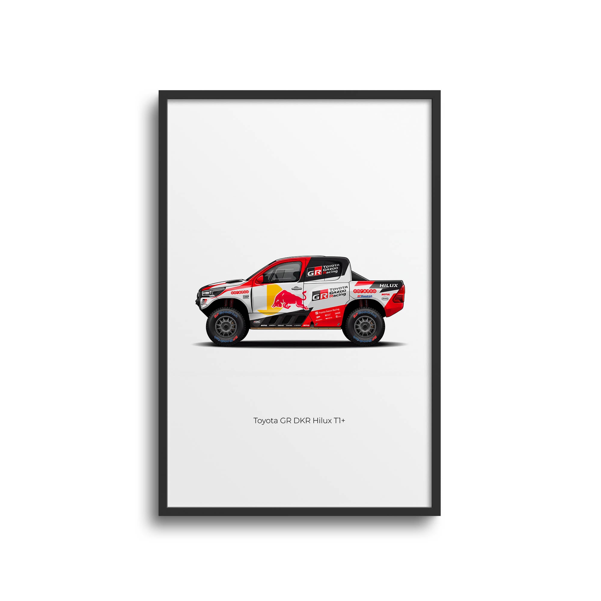Toyota Hilux Poster – 2022 Dakar Rally Art Featuring Nasser Al Attiyah Racing Livery