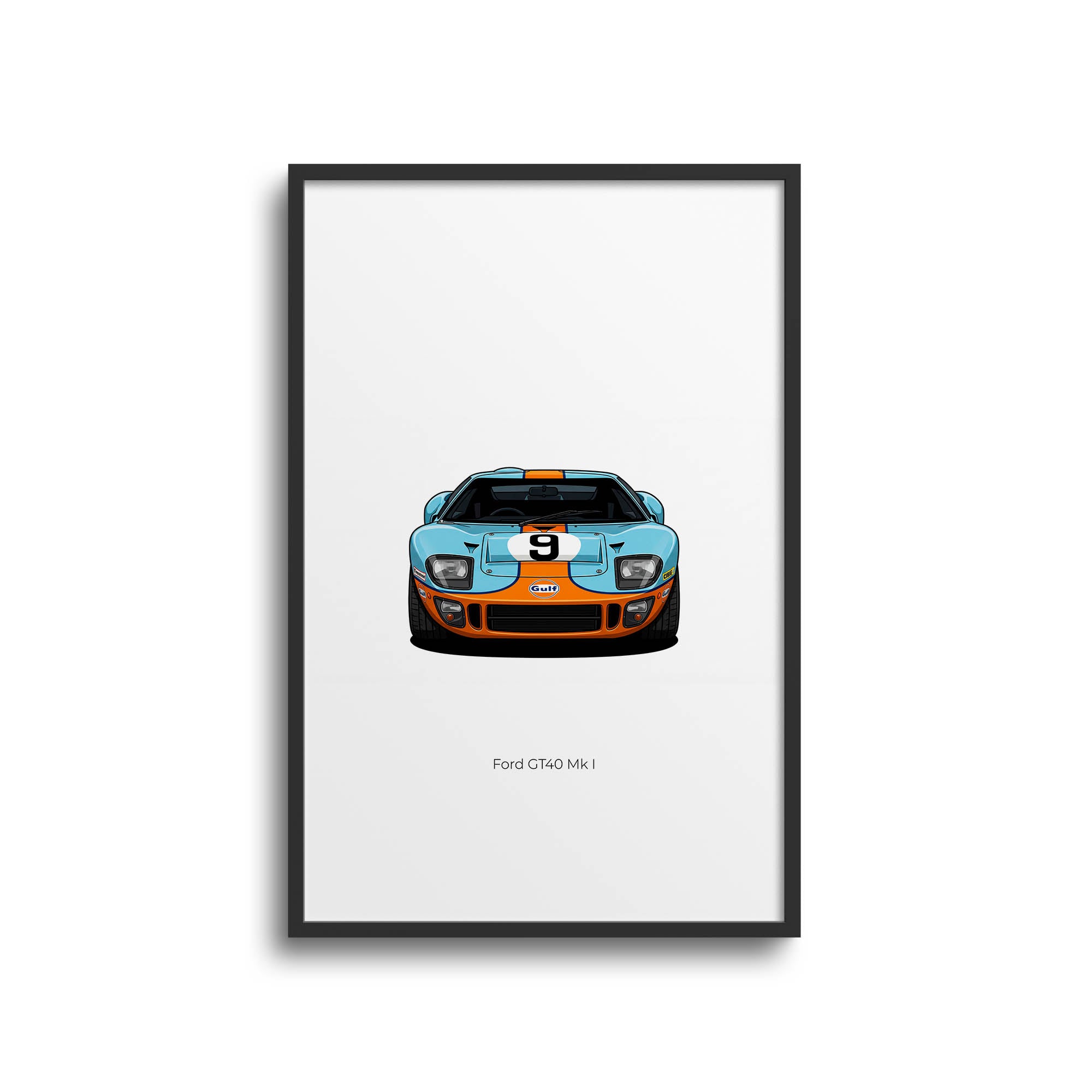 Ford GT40 Poster - 1968 Gulf Racing Livery Classic Motorsport Wall Decor