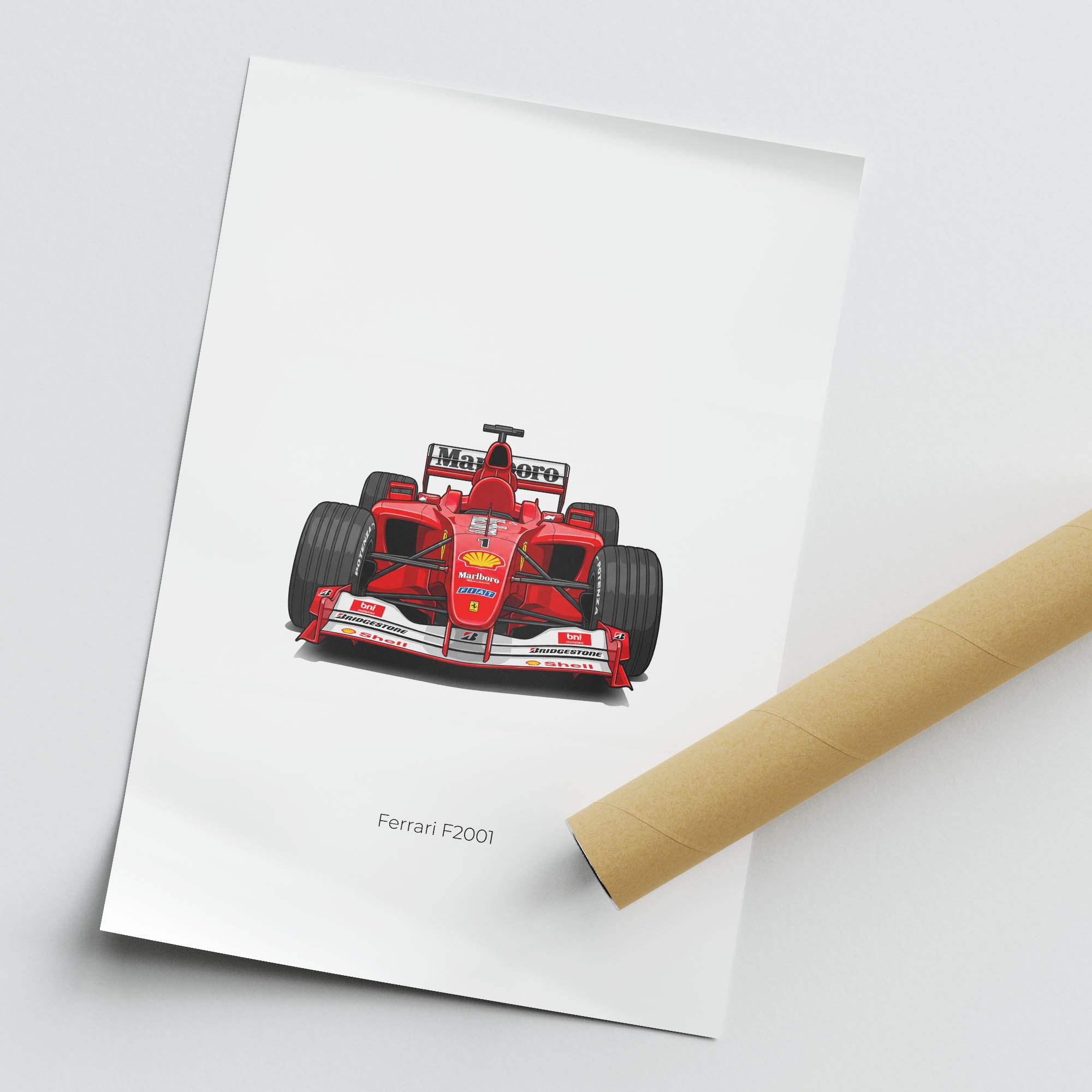 2001 Ferrari F2001 Michael Schumacher – Car Print (Front)