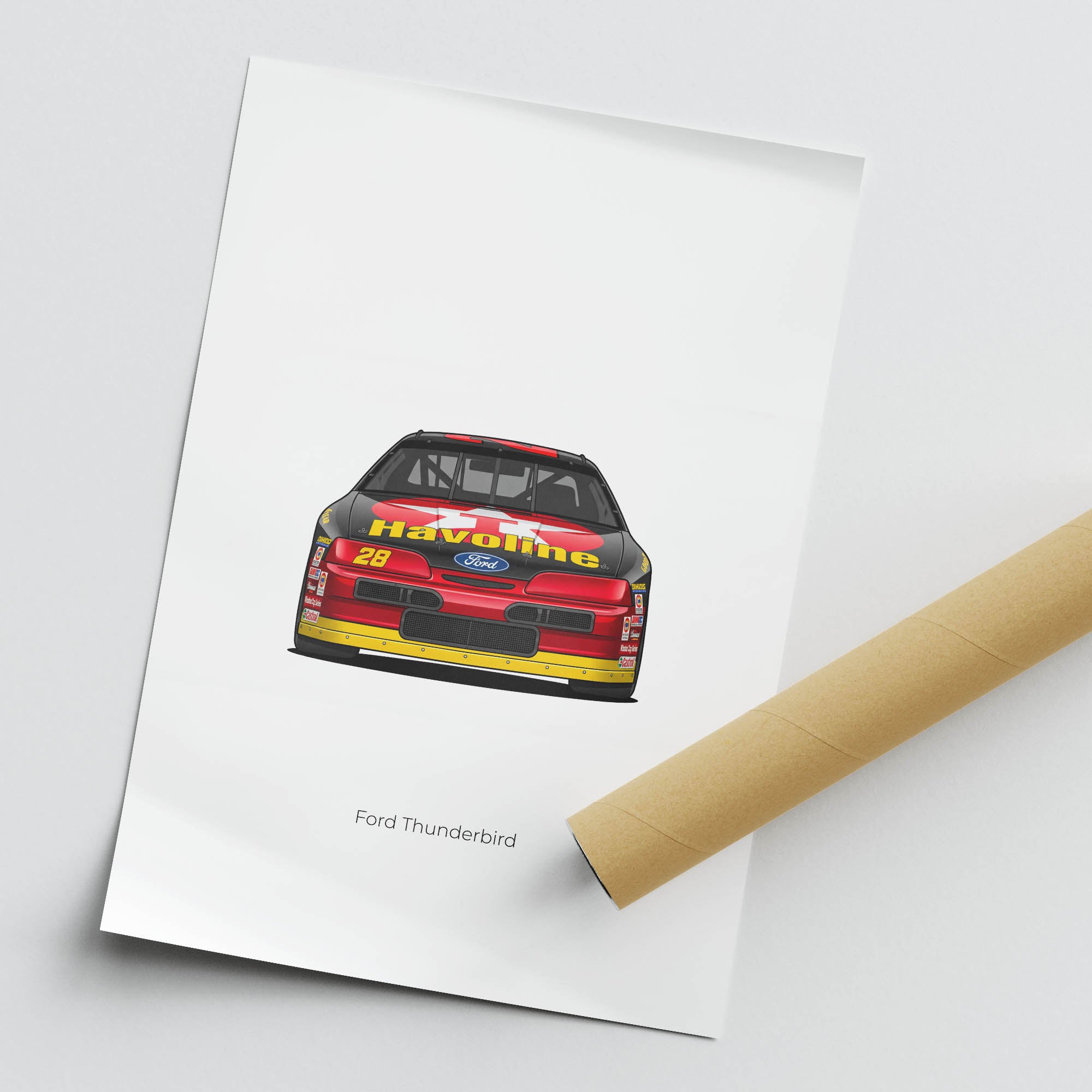 Ford Thunderbird Poster – 1992 Davey Allison Texaco Havoline Racing Art Print