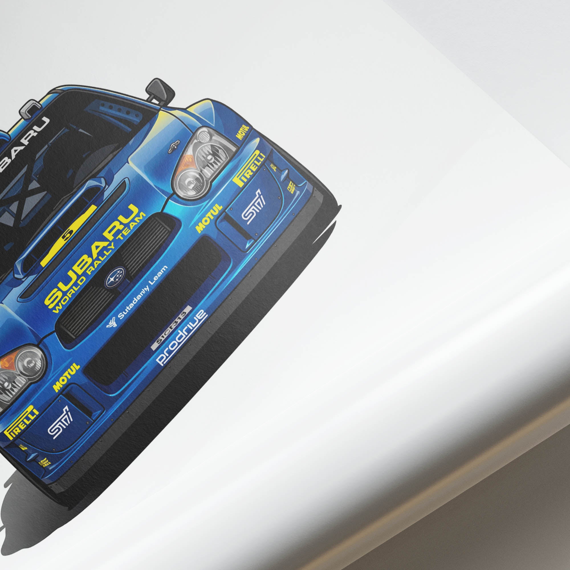 Subaru Impreza Poster – 2003 Rally Car Print With Blue Yellow Livery Art