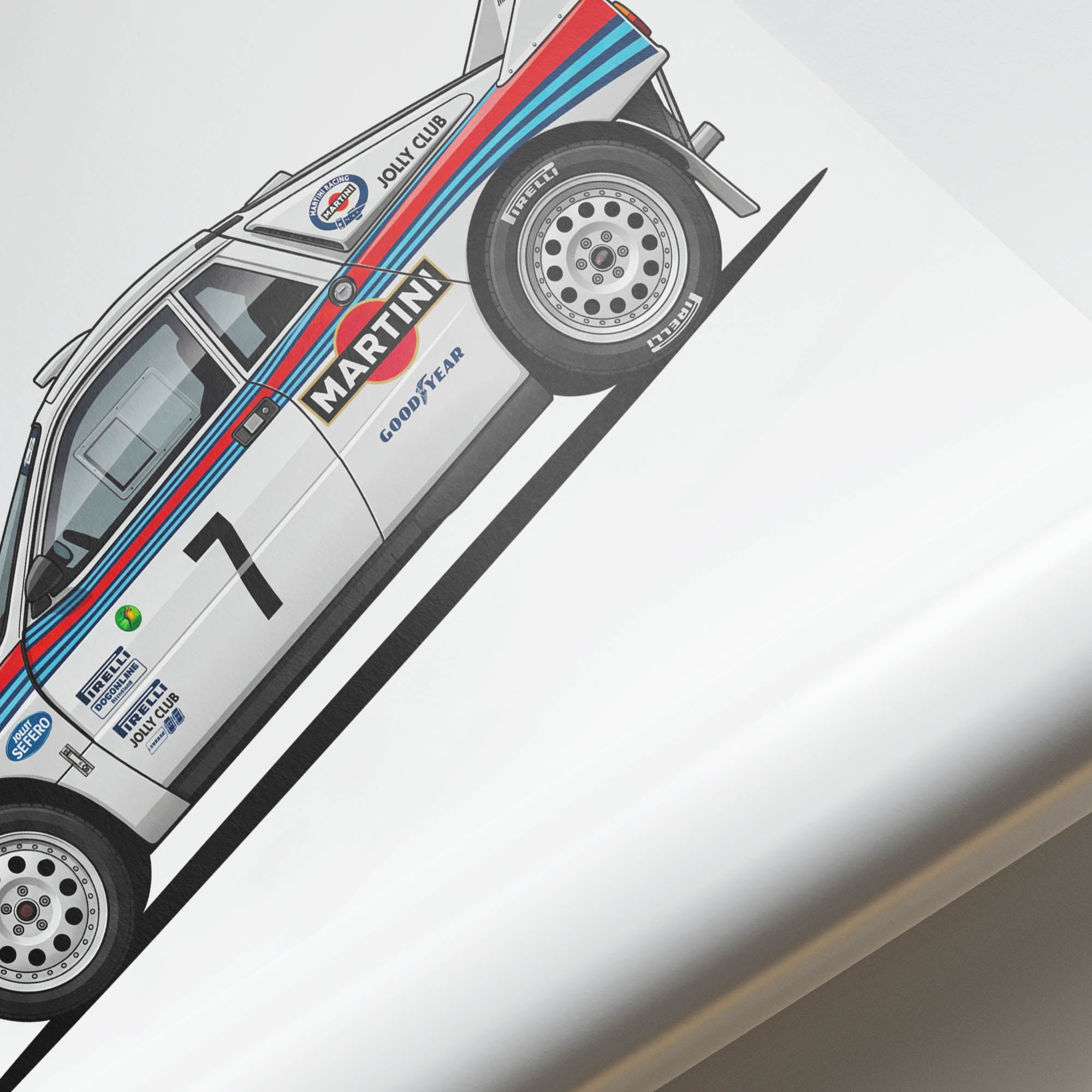 Lancia 037 Rally Poster – 1983 Martini Racing Stripes Side View Print