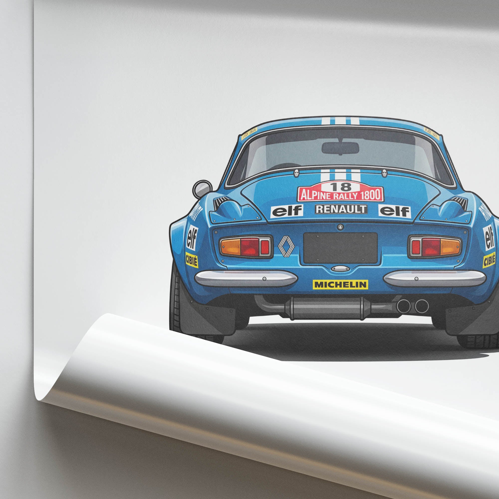 Alpine A110 Poster – 1973 Rally Blue Livery Vintage Motorsport Art Print