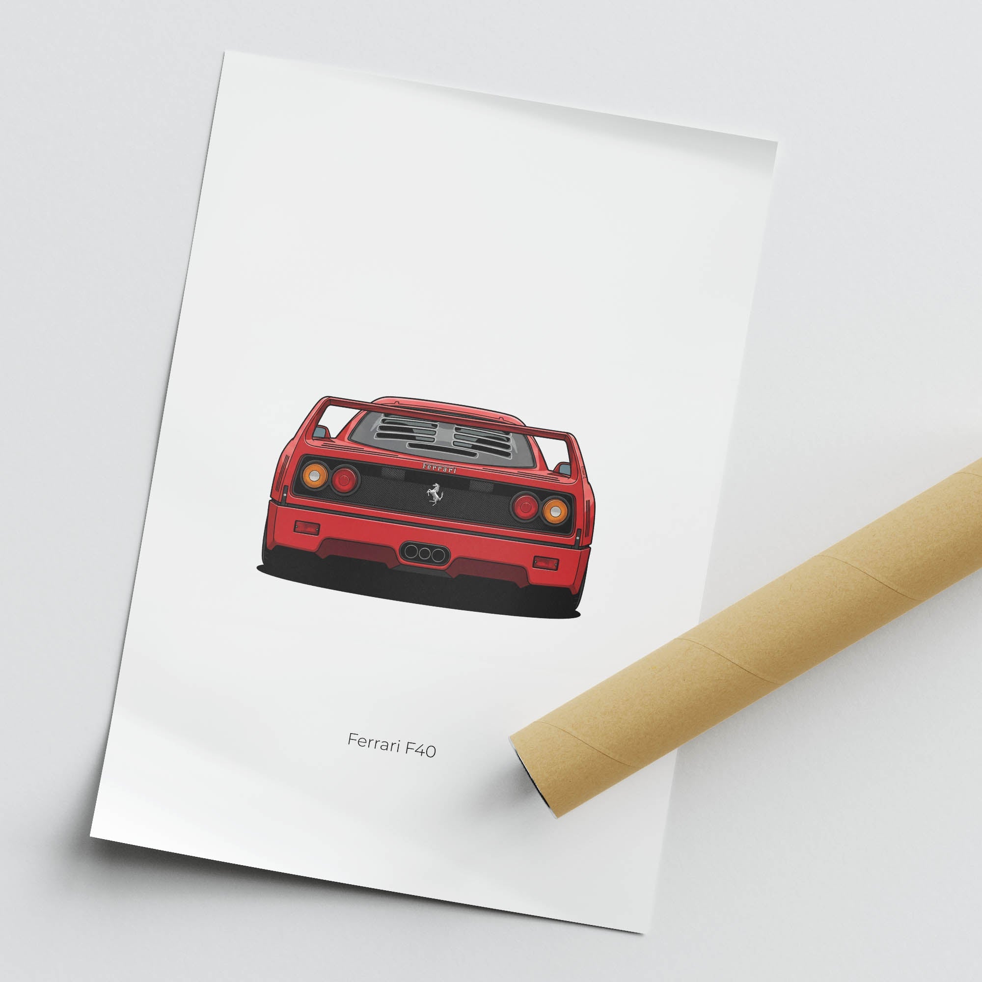 1987 Ferrari F40 – Car Print (Back)