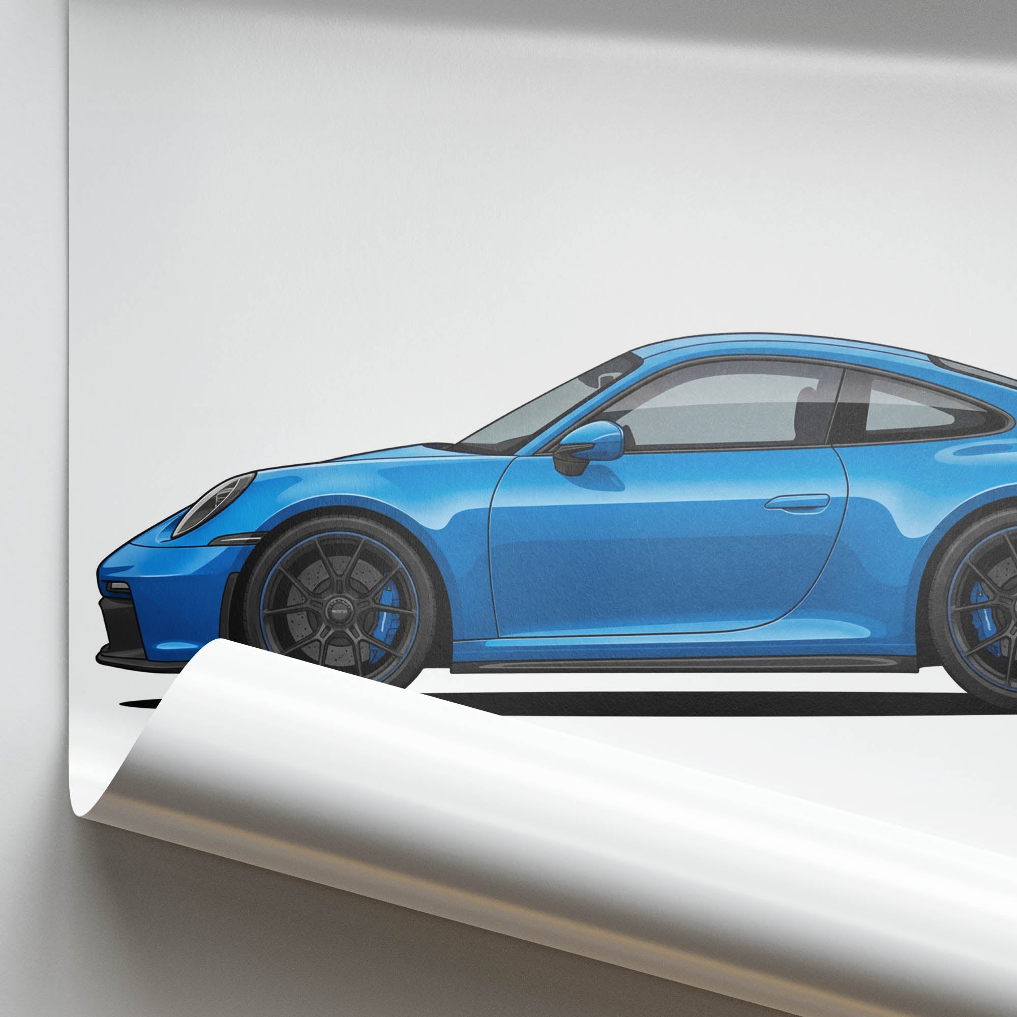 2021 Porsche 911 GT3 992 Shark – Car Print (Side)