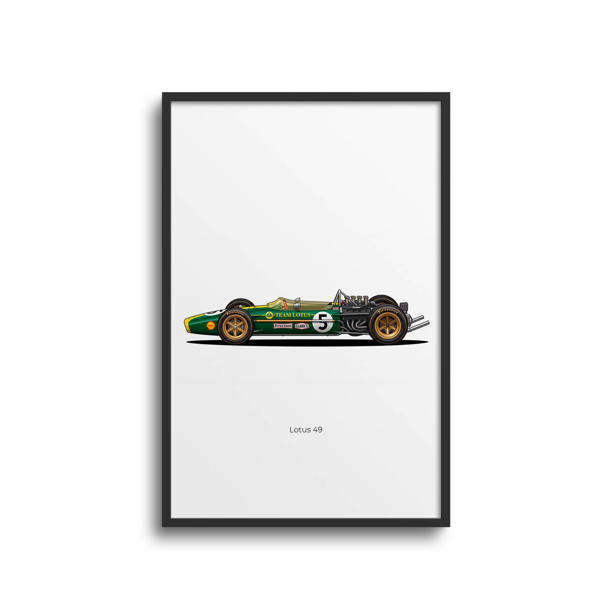 1967 Lotus 49 Jim Clark Team Lotus – Car Print