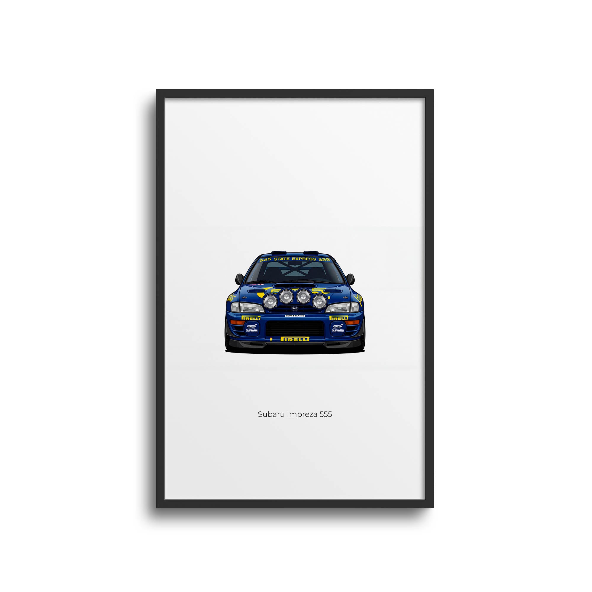 Subaru Impreza Poster - 1995 Rally Car Print | Blue Yellow Livery Motorsport Artwork