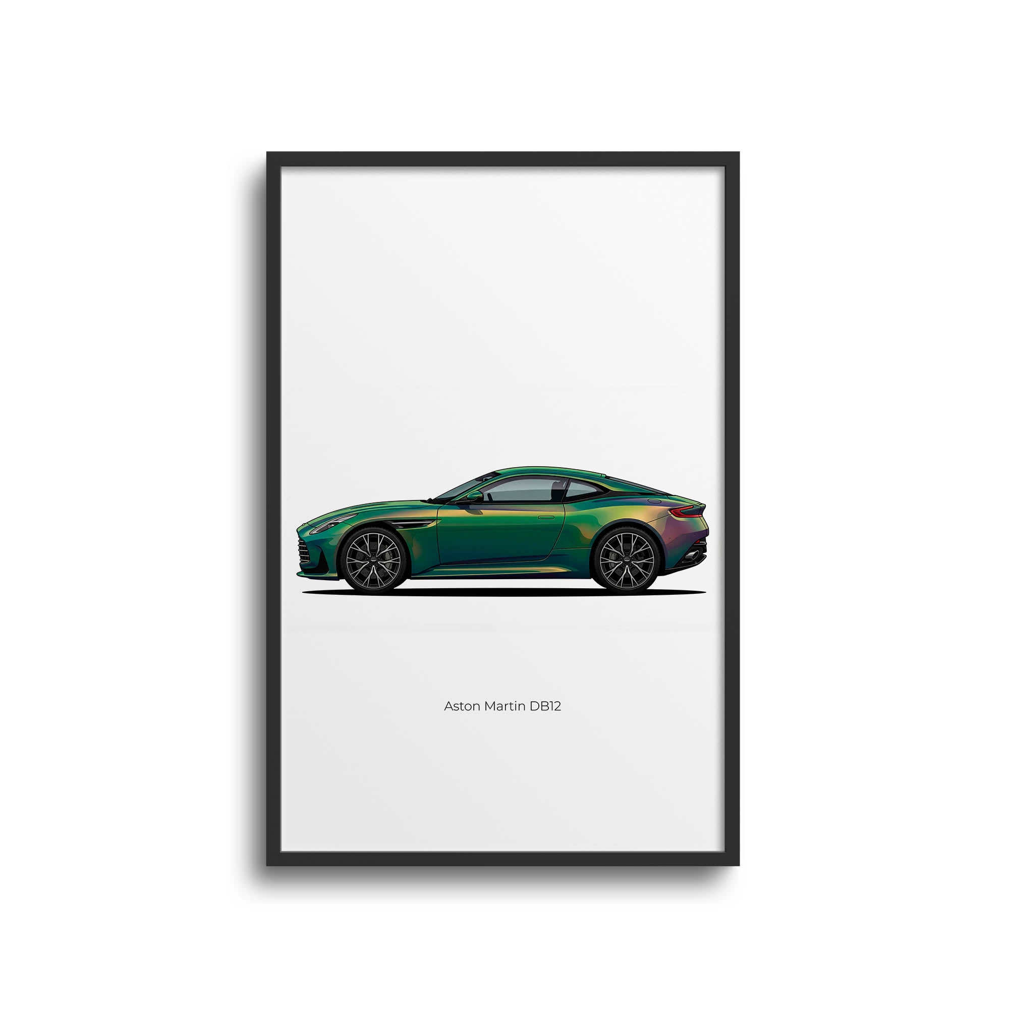 2024 Aston Martin DB12 Iridescent Emerald – Car Print (Side)
