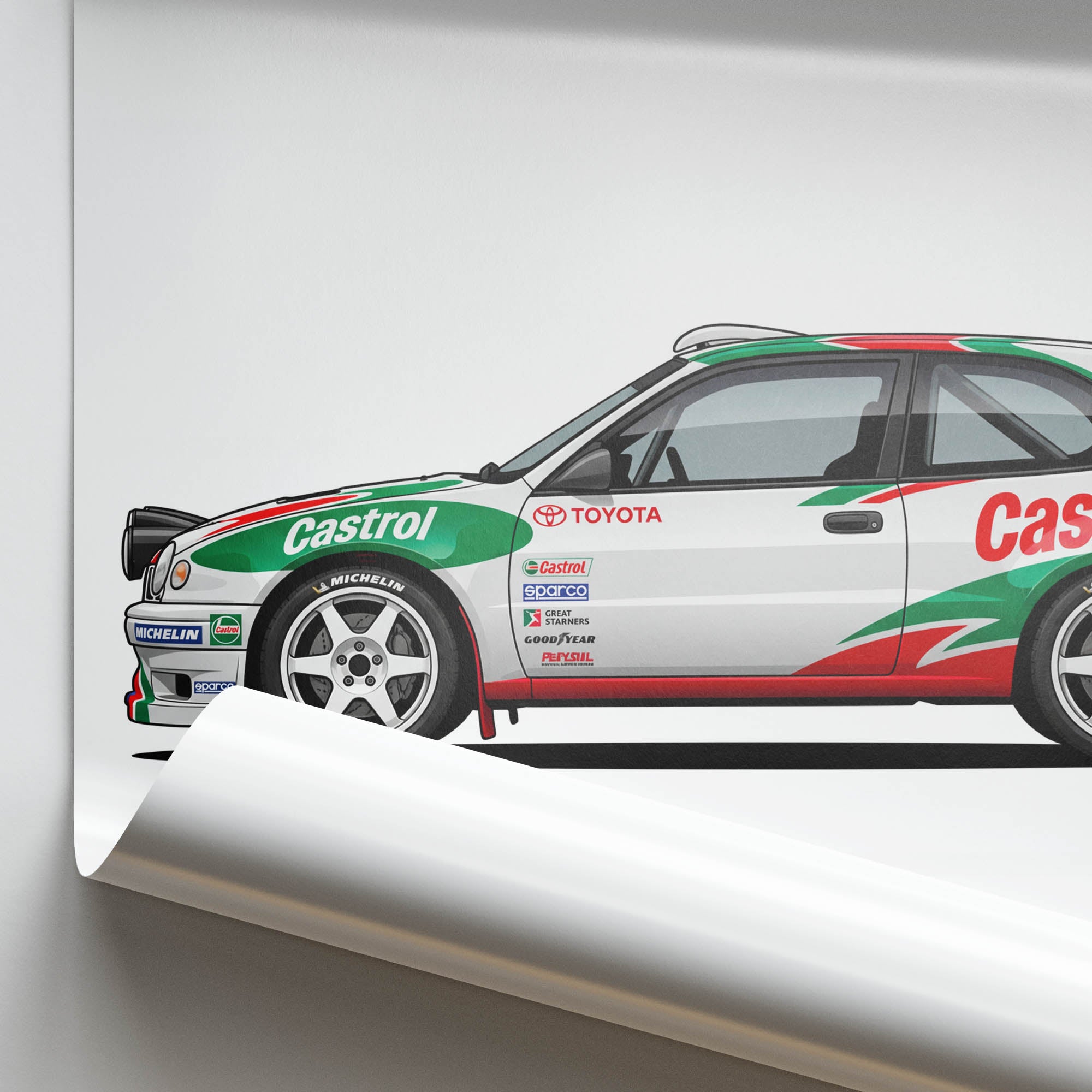 Toyota Corolla Poster - 1998 Castrol Livery Racing Car Wall Art Print