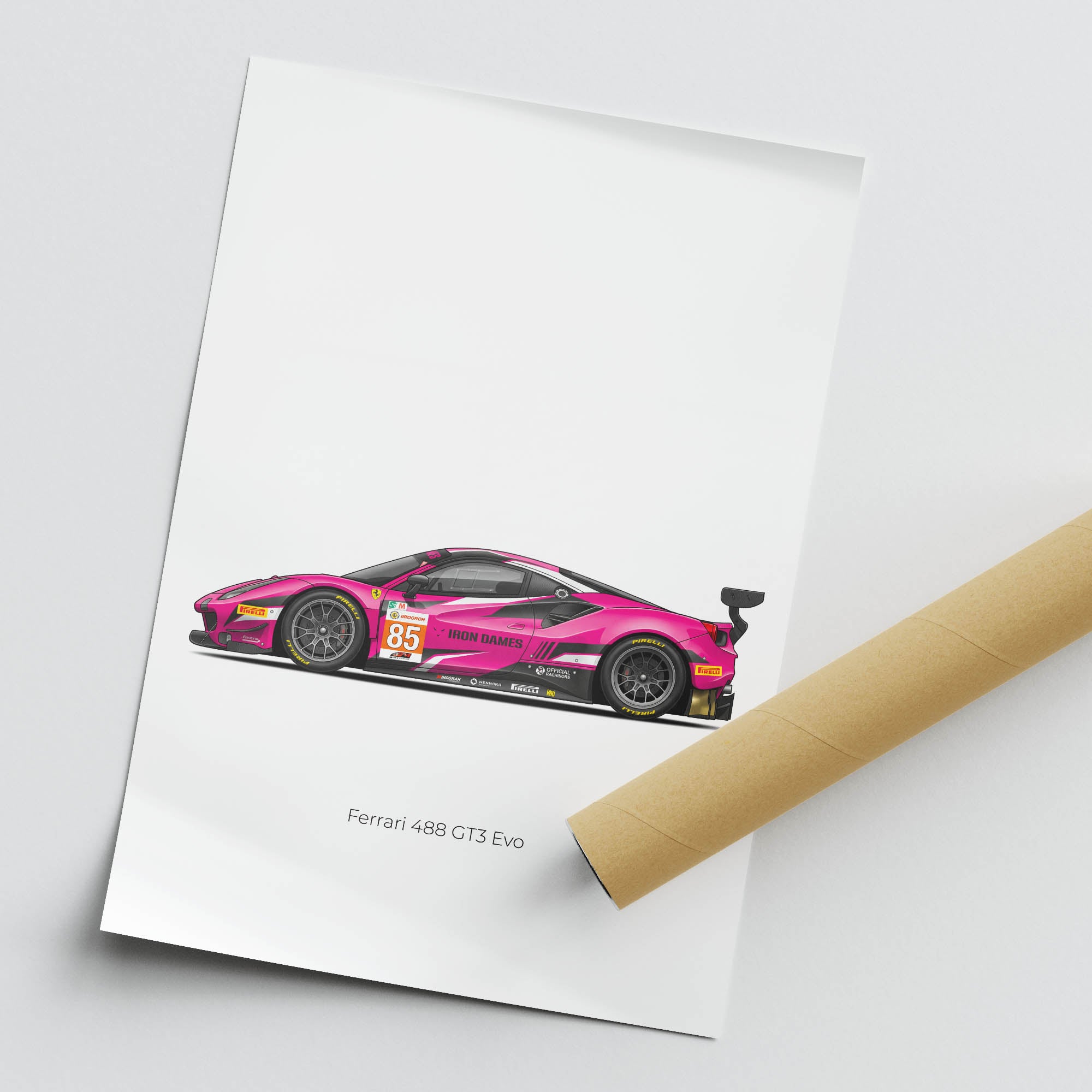 2021 Ferrari 488 GT3 Evo Iron Dames – Car Print