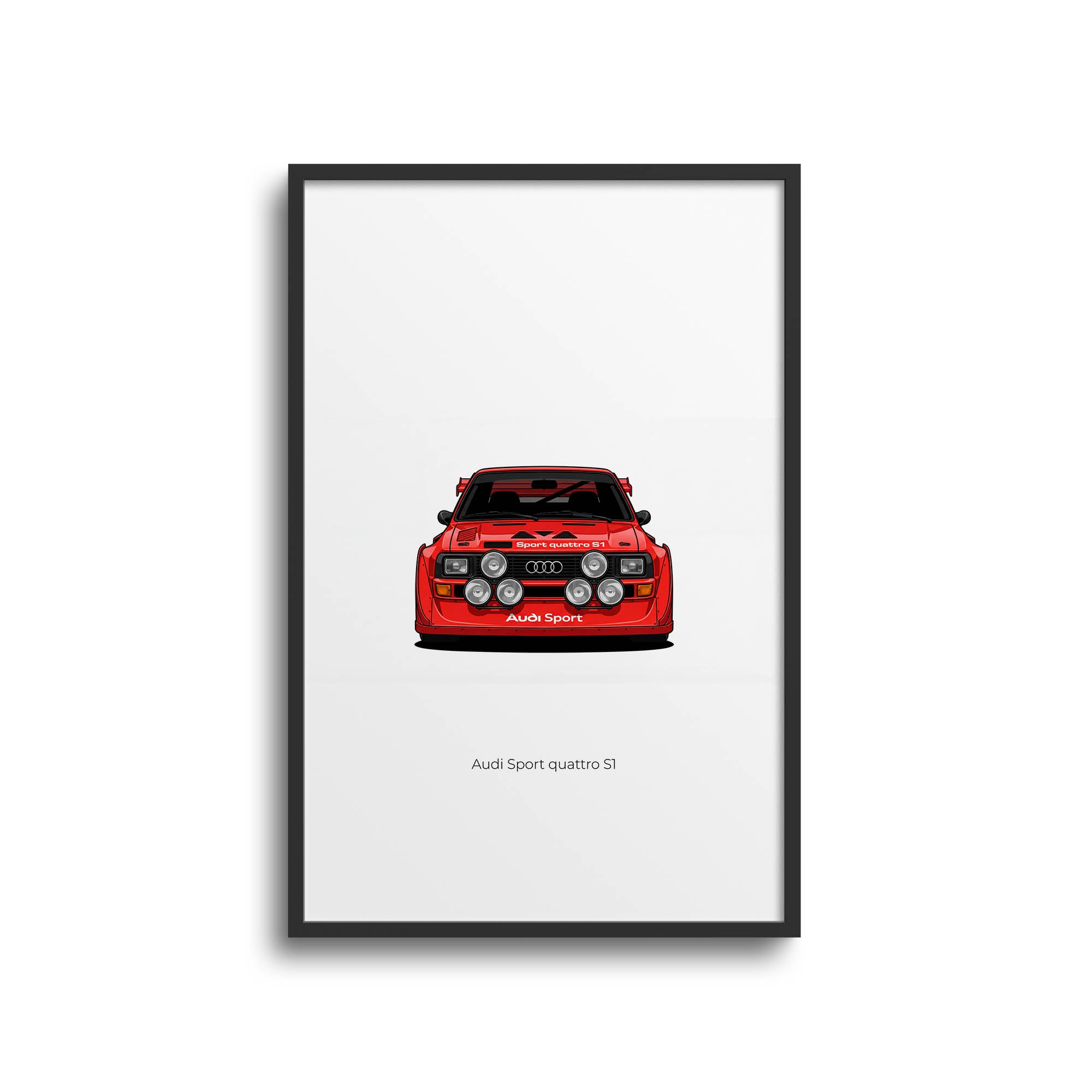 Audi Sport Quattro Poster - 1984 Rally Car Front View Red Tornado Print