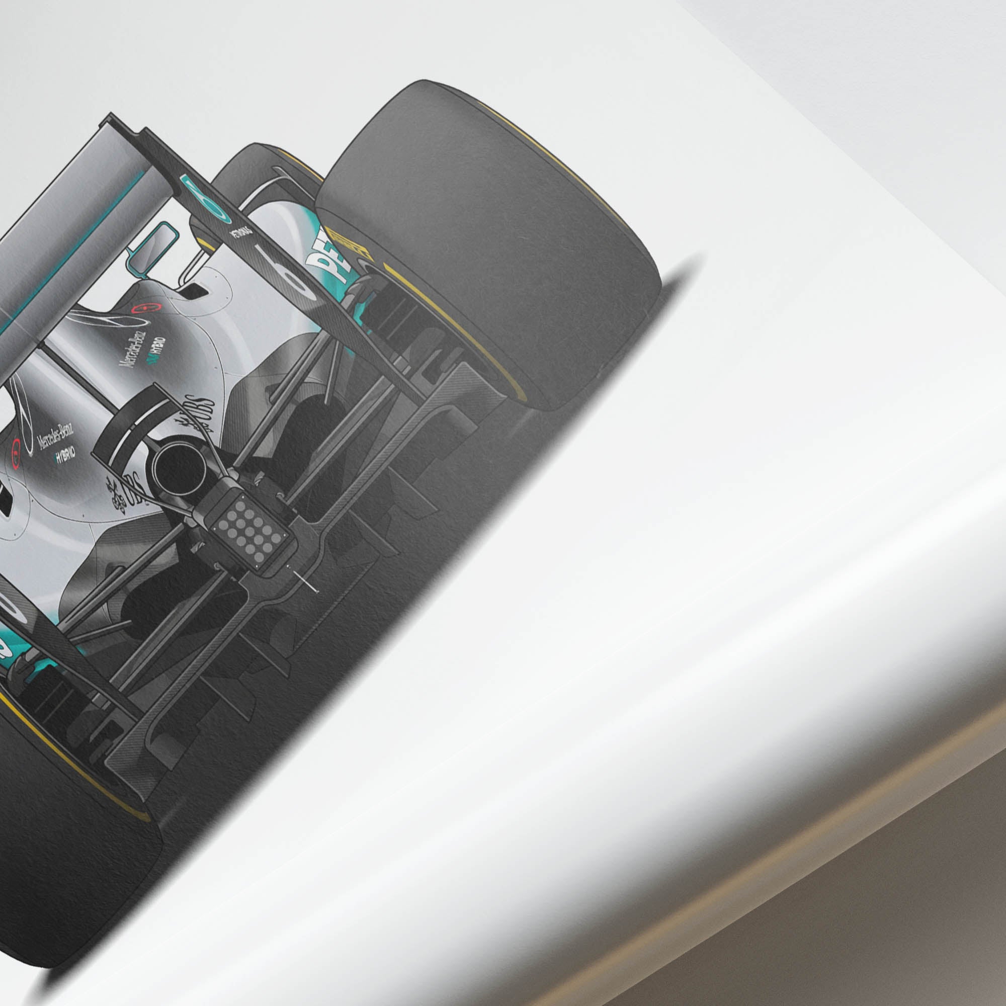2016 Mercedes AMG W07 Hybrid Nico Rosberg – Car Print (Back)