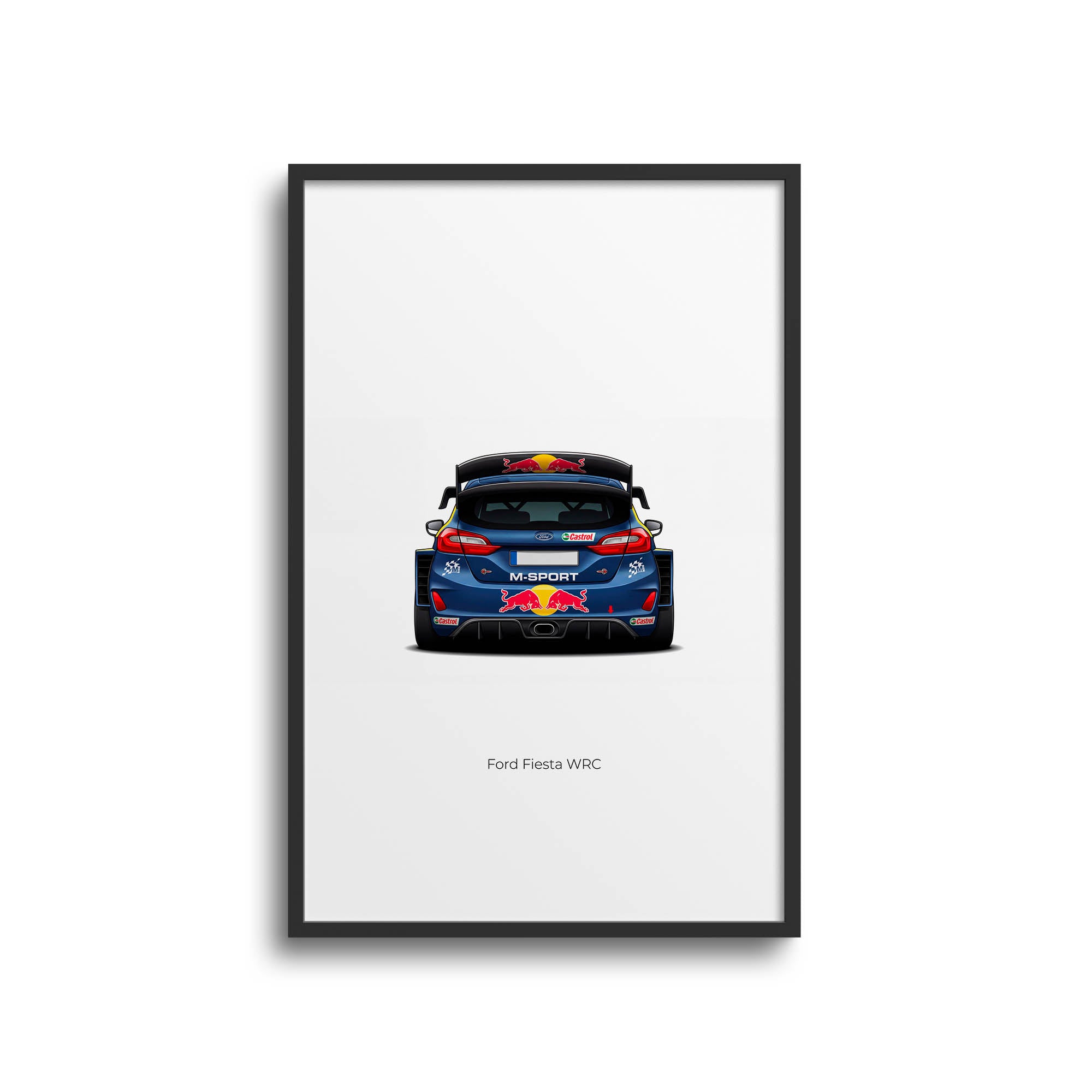 Ford Fiesta Poster - 2017 M Sport Red Bull Matte Blue Livery Rally Print