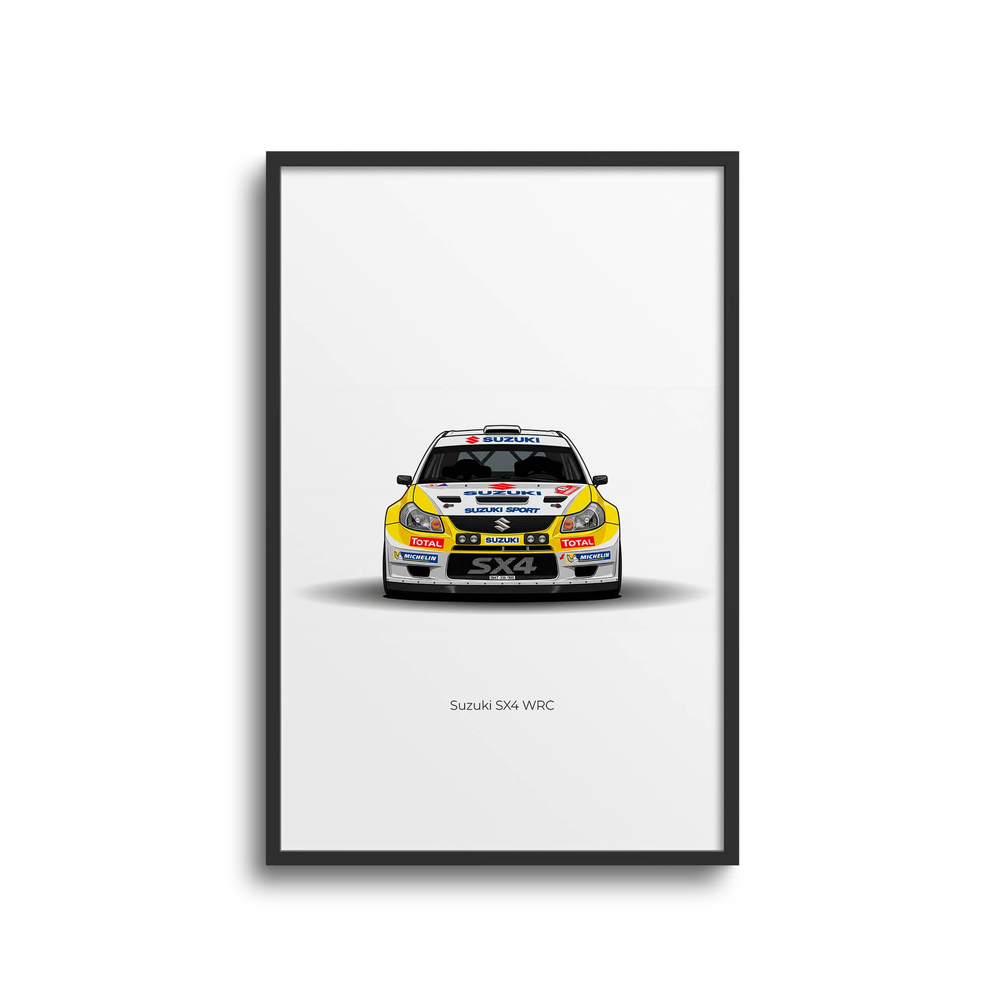 Suzuki Sx4 Poster – 2008 Suzuki Sport Print With White Yellow Livery Art