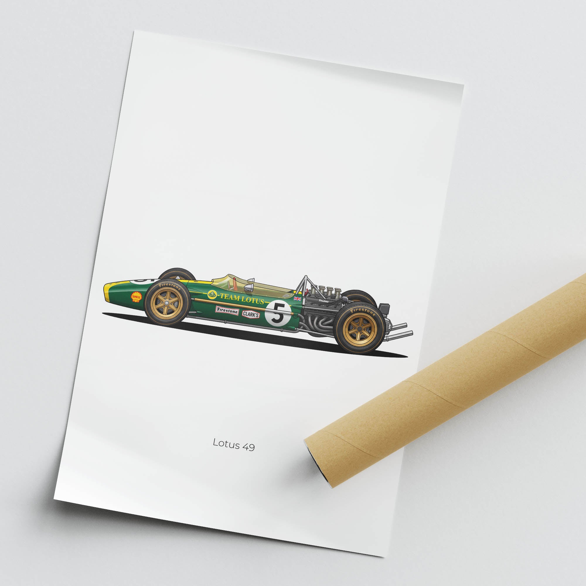 1967 Lotus 49 Jim Clark Team Lotus – Car Print