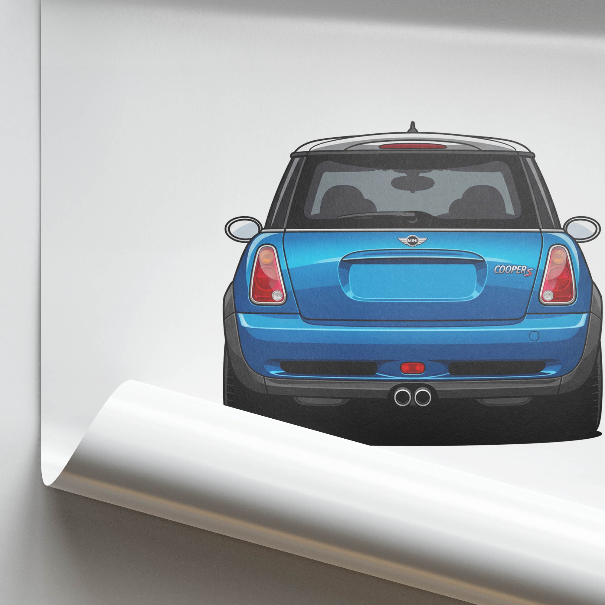 2002 Mini Cooper S R53 Electric – Car Print (Back)