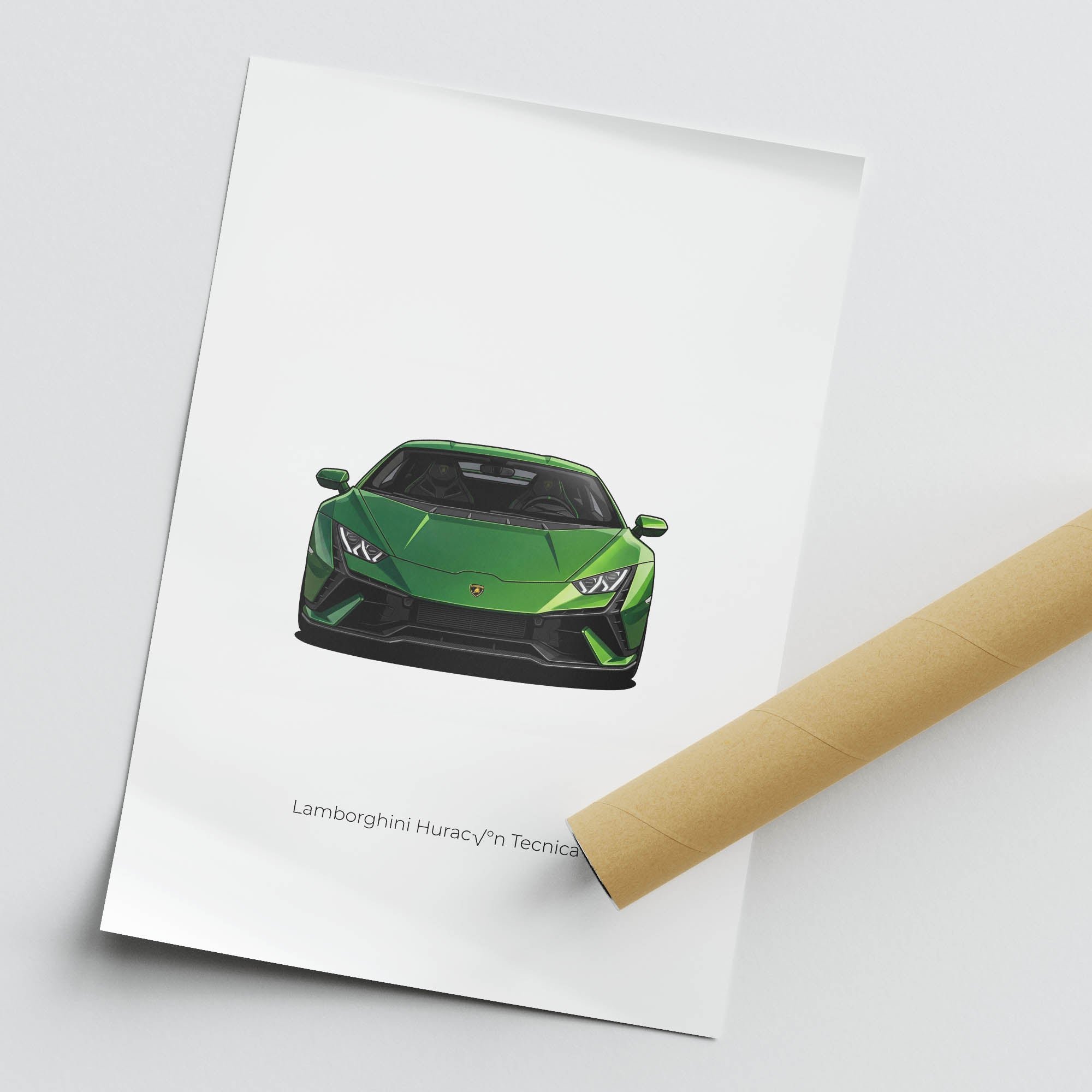 Lamborghini Huracan Poster – 2022 Verde Selvans Green Sports Car Art Print