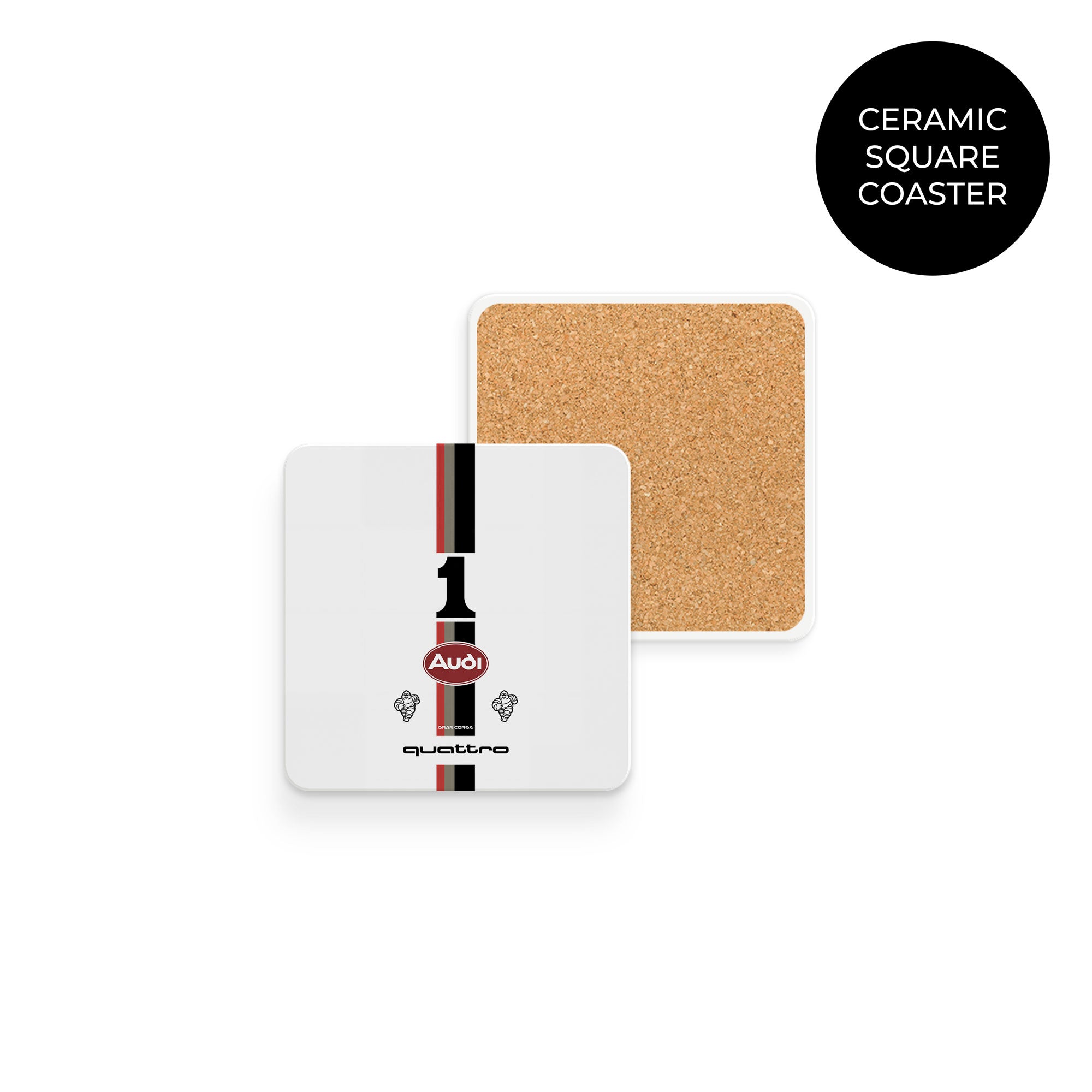 Audi Quattro Coaster – Durable Rally Car Drinkware Table Protector