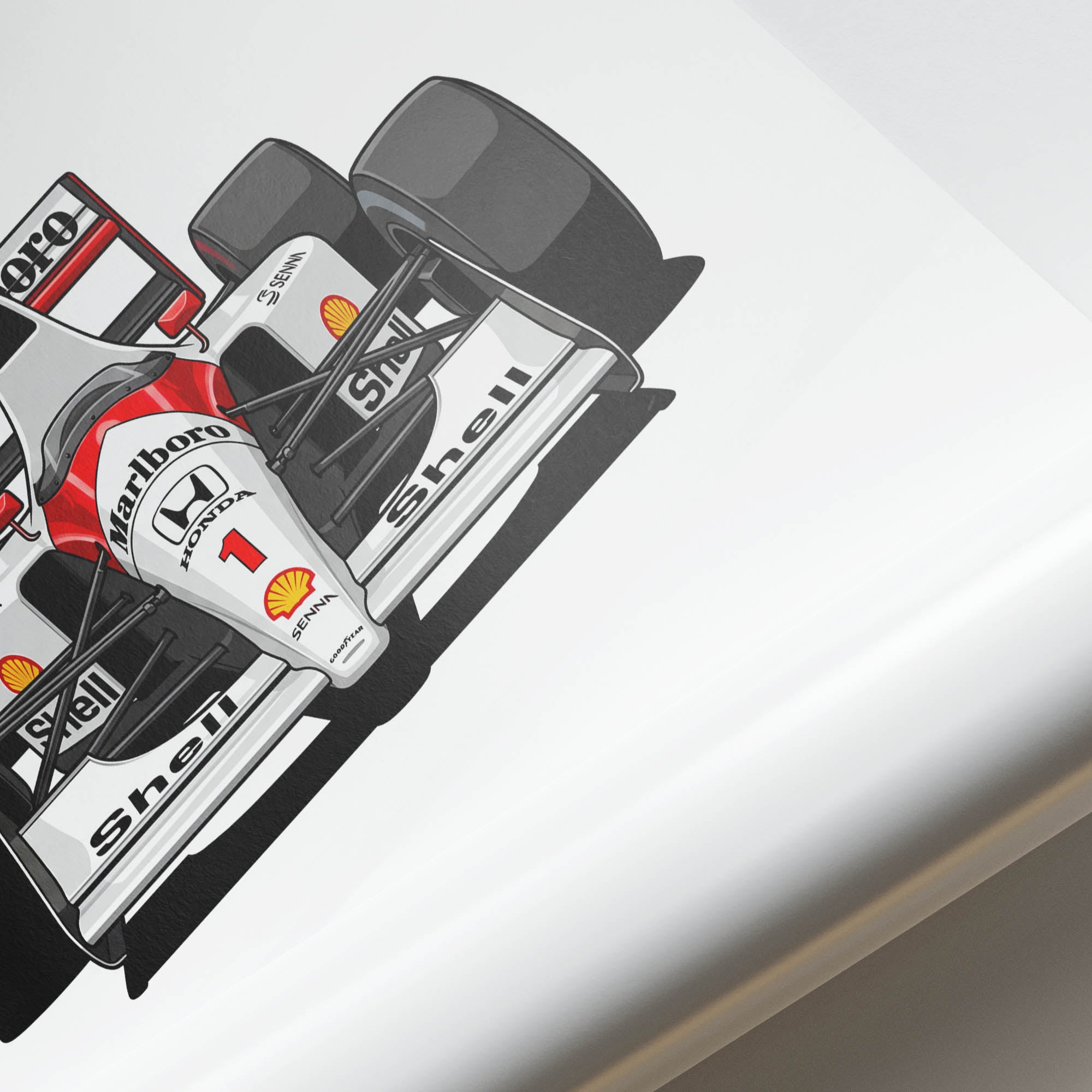 1991 McLaren MP4 6 Ayrton Senna – Car Print (Front)
