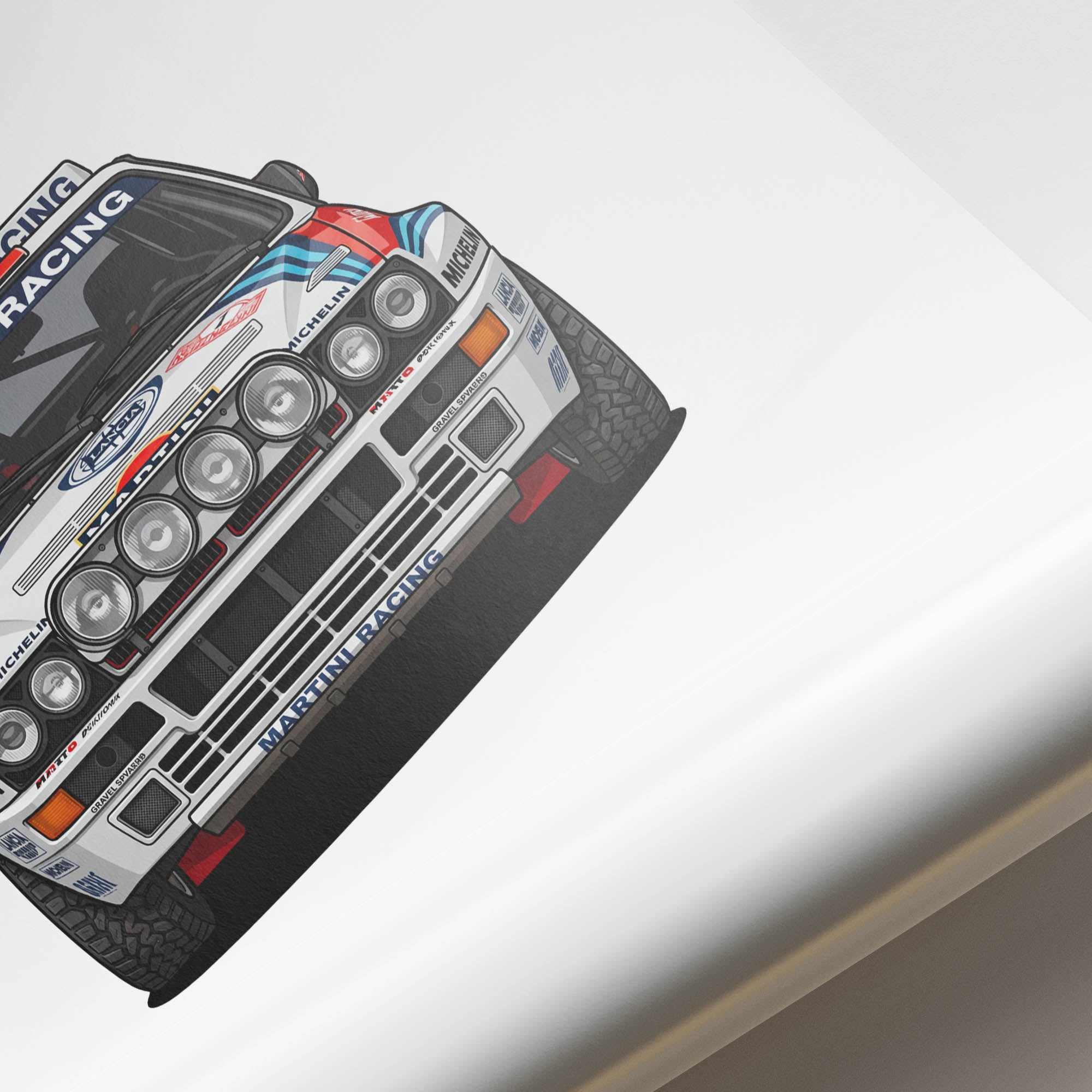 Lancia Delta Integrale Poster – 1992 Martini Racing Safari White Rally Print