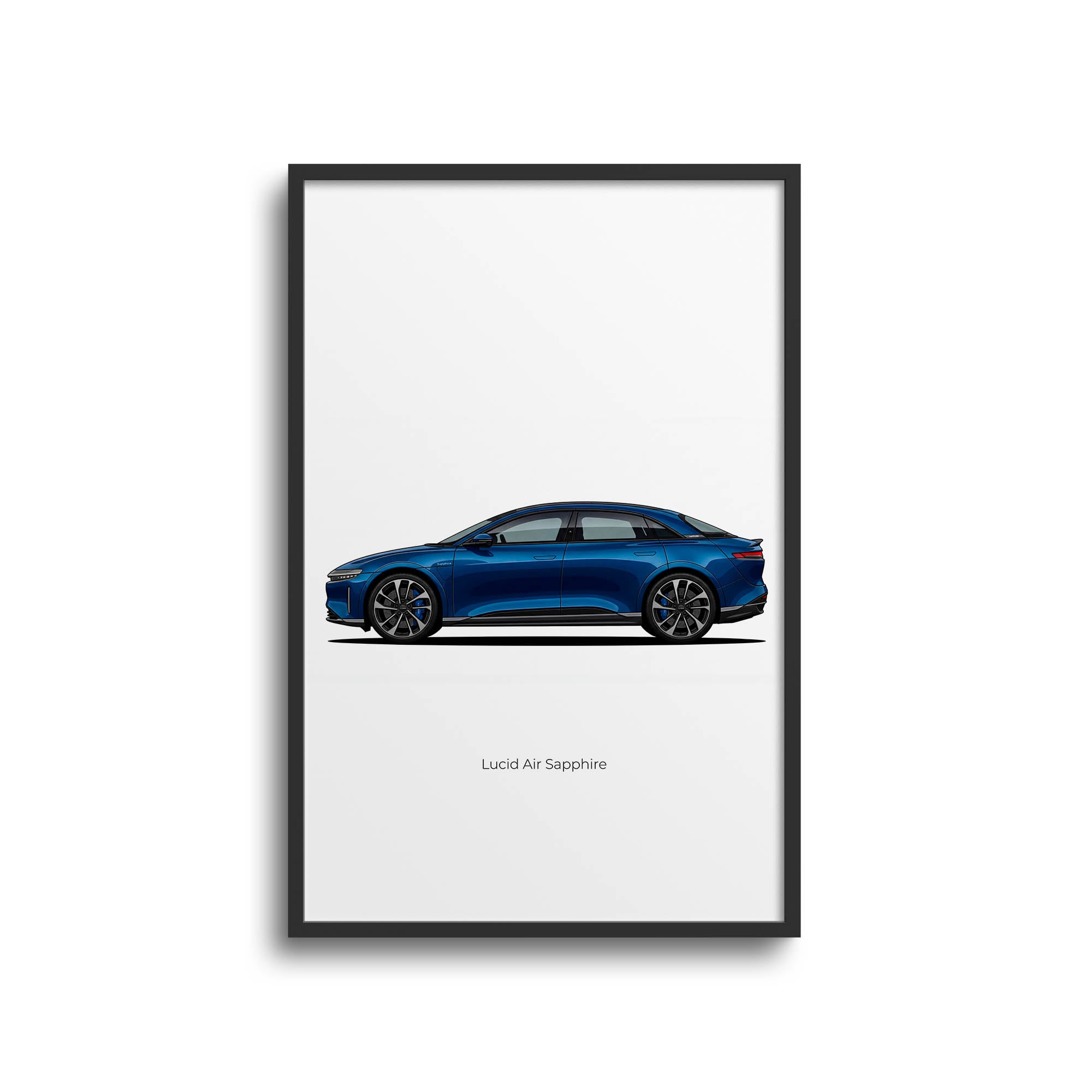 Lucid Air Sapphire Poster – 2024 Sapphire Blue Car Art | Luxury Electric Vehicle Print
