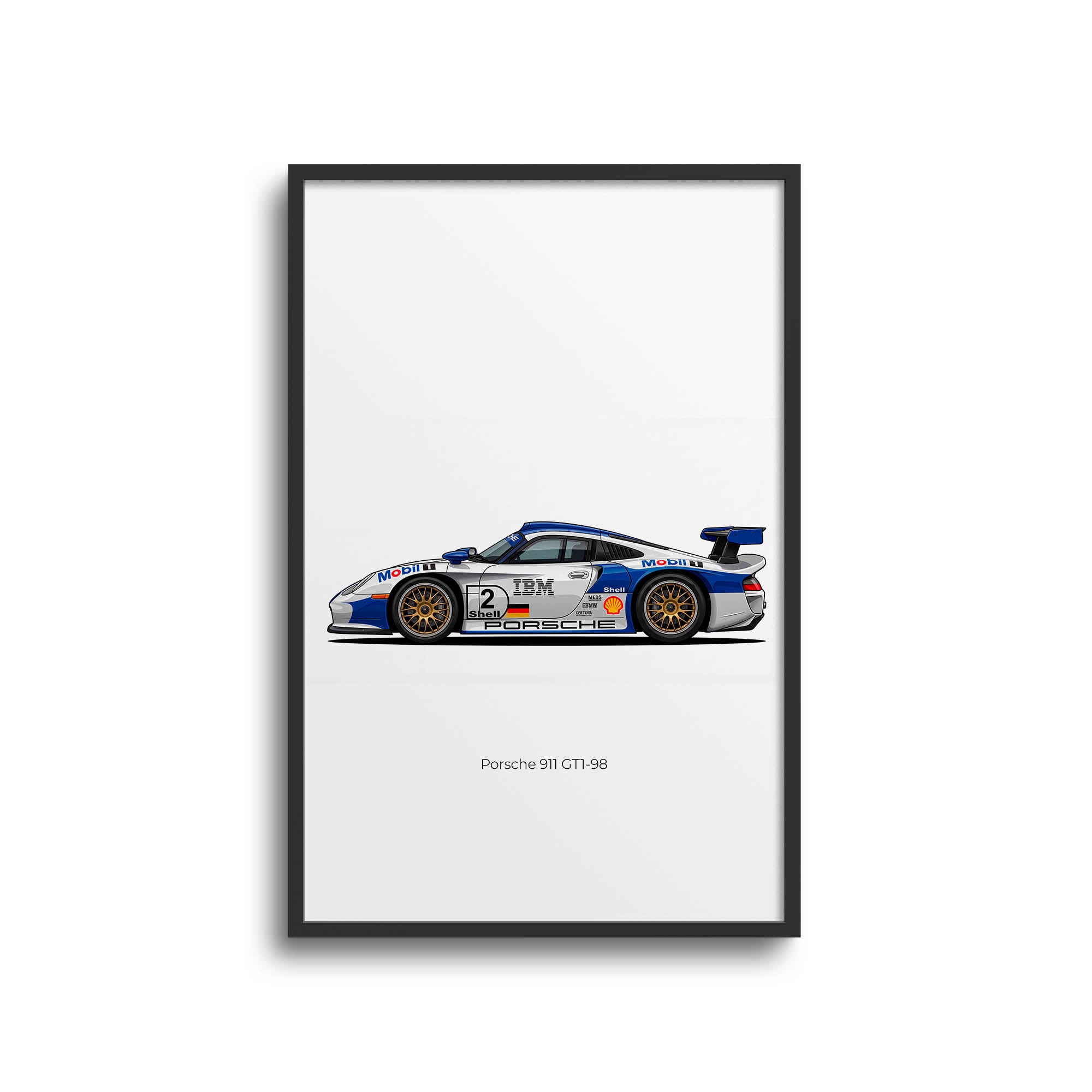 1998 Porsche 911 GT1 98 Mobil – Car Print