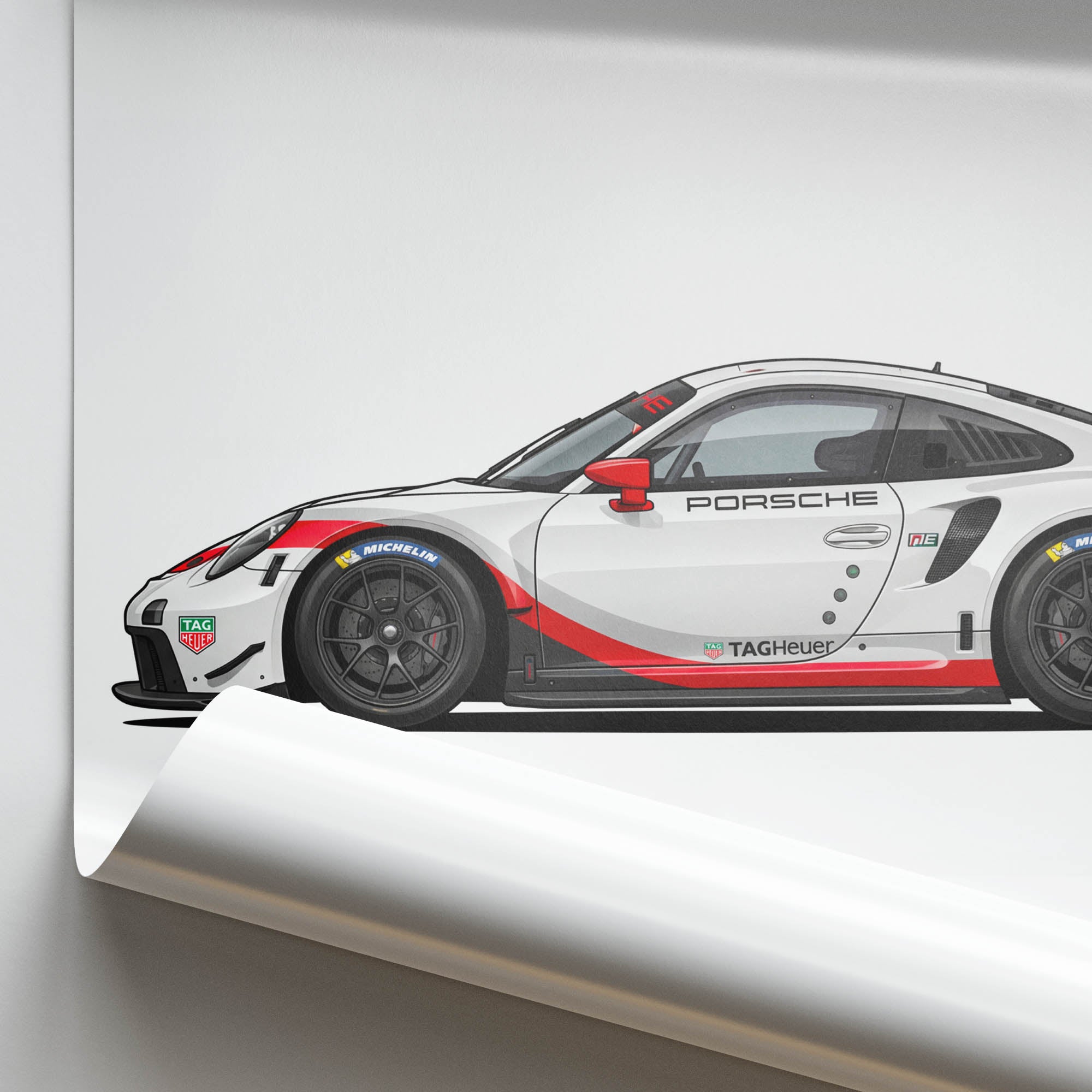 2019 Porsche 911 RSR 19 Porsche Factory – Car Print (Side)