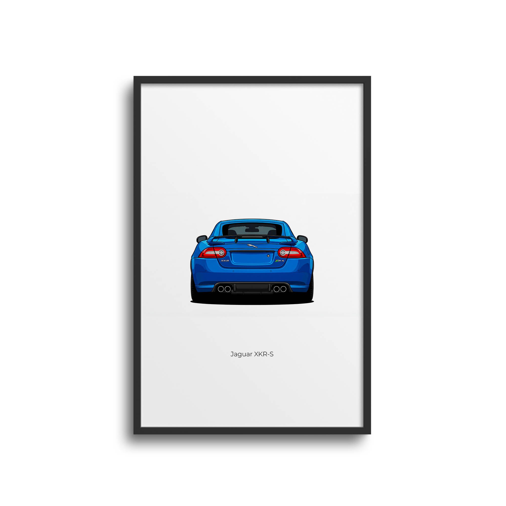 Jaguar XKR S Poster - 2012 French Racing Blue Car Back View Print