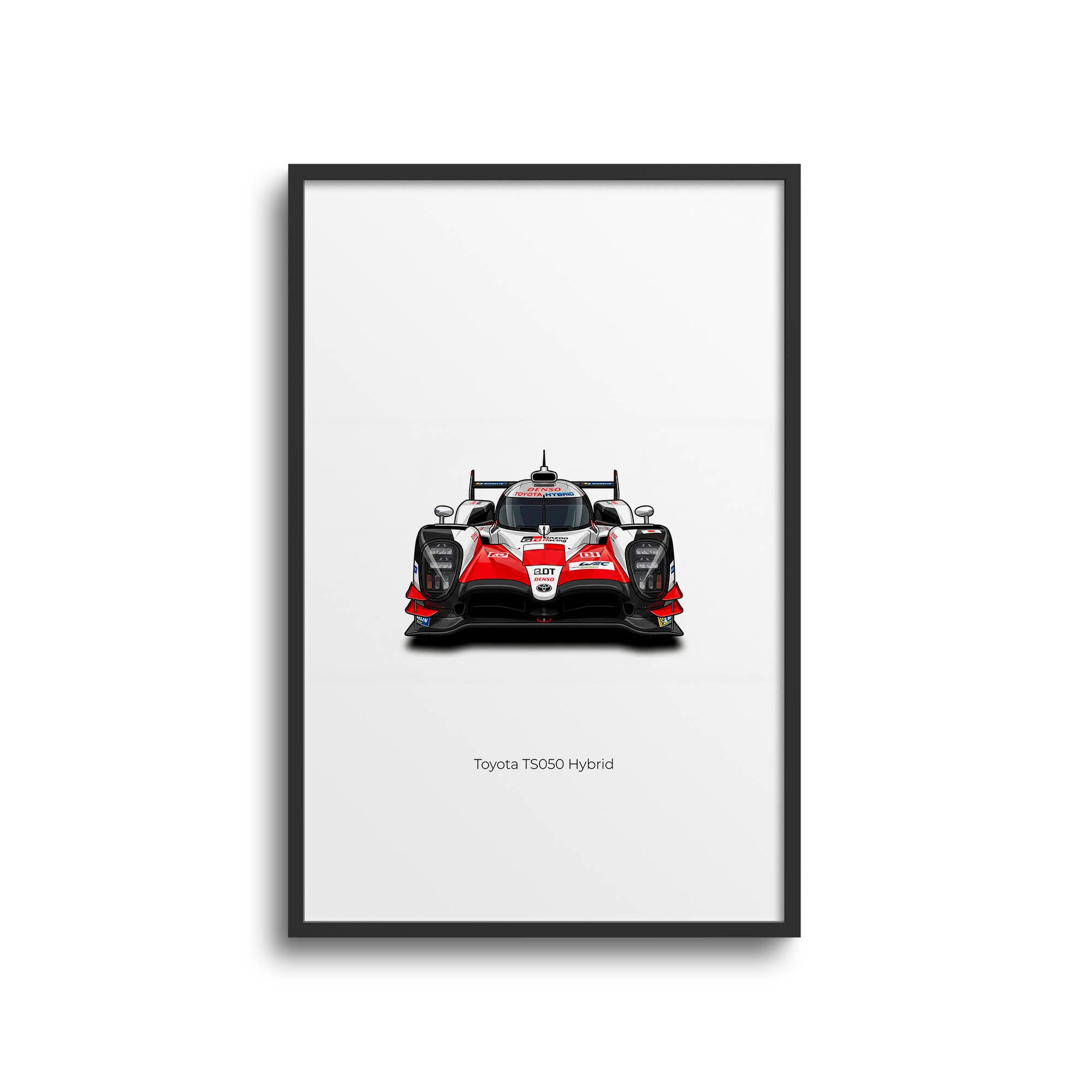Toyota Ts050 Hybrid Poster – 2018 Gazoo Racing White Red Black Livery Print
