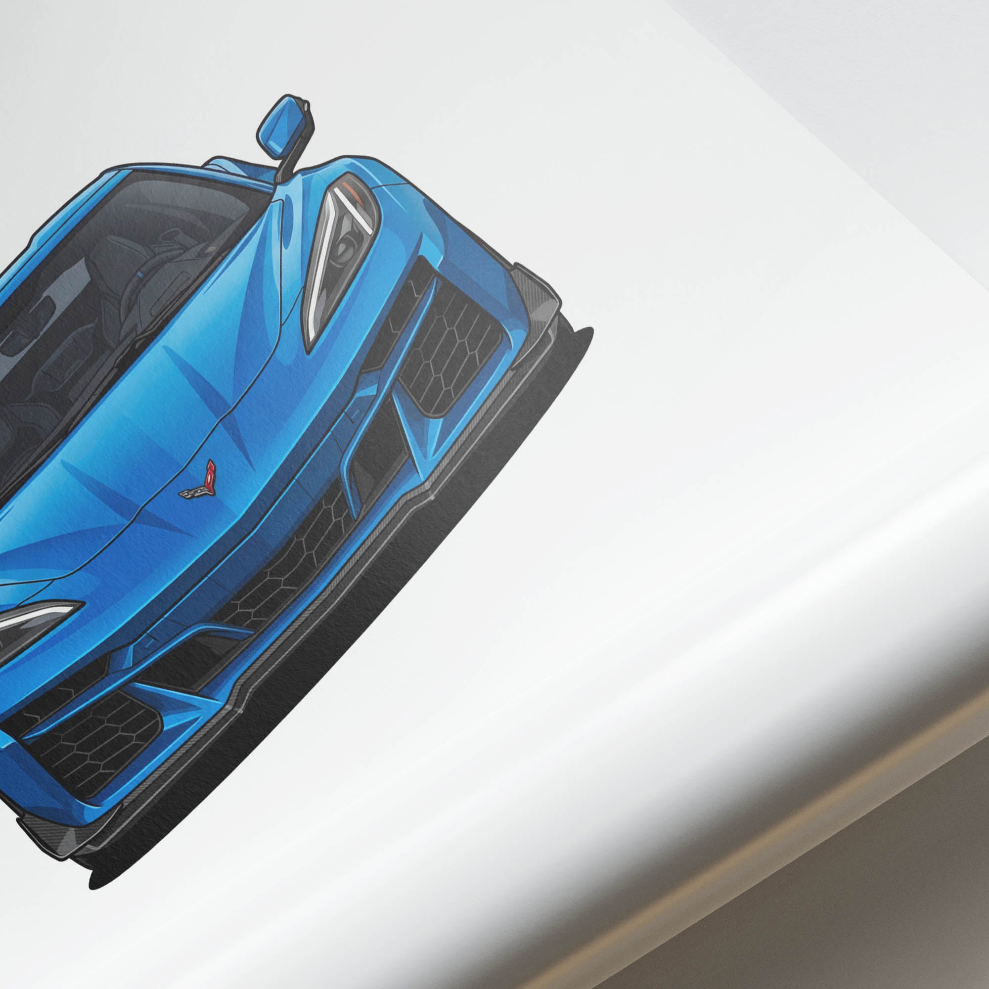 2024 Chevrolet Corvette E Ray Riptide – Car Print (Front)