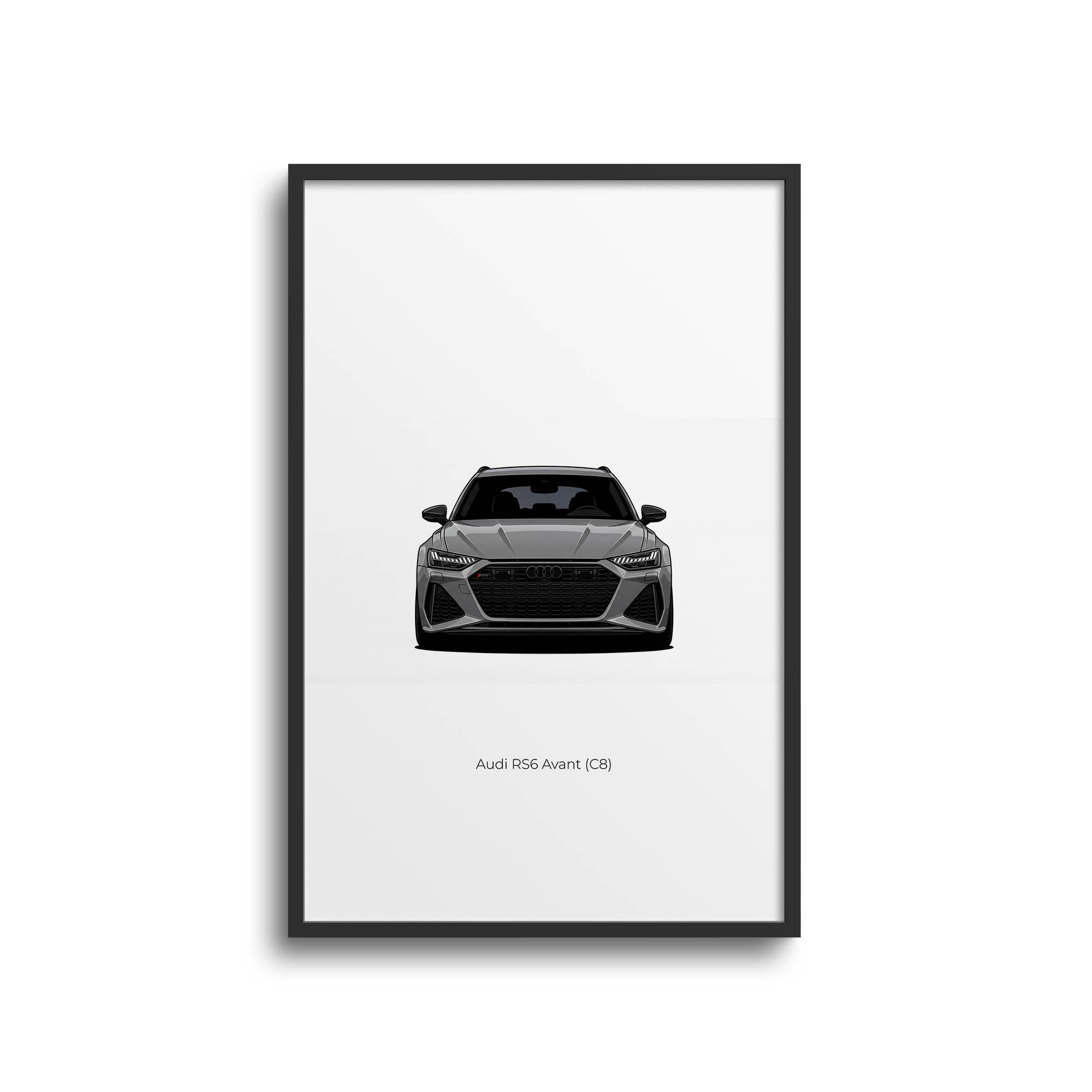Audi RS6 Avant Poster - 2020 RS6 Poster Nardo Grey Car Wall Art Print