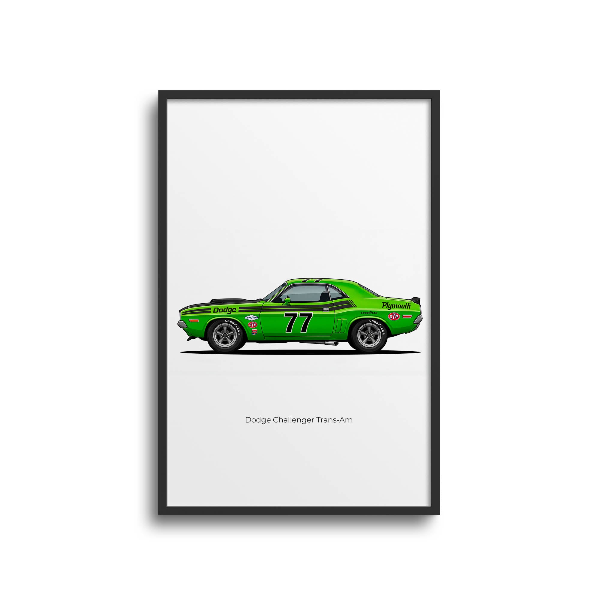 1970 Dodge Challenger Trans Am Sam Posey – Car Print (Side)