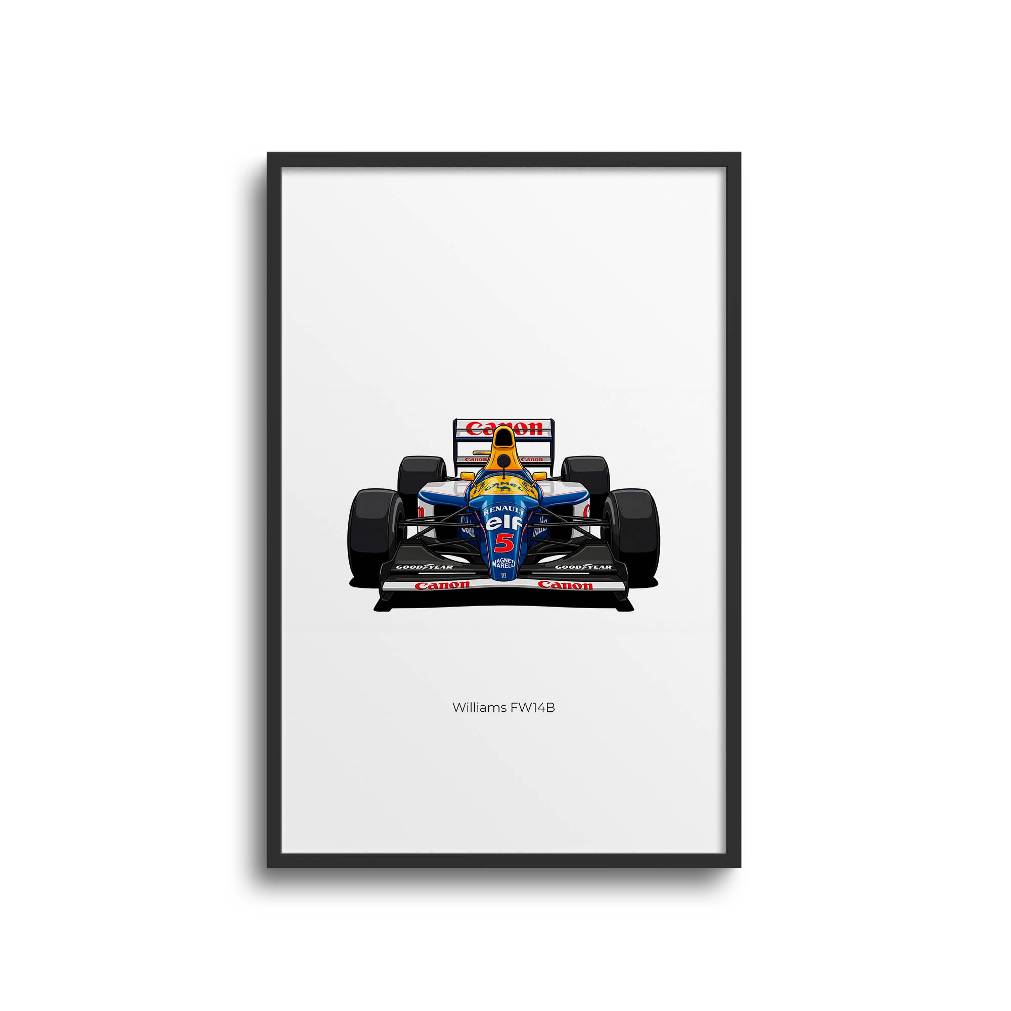Williams Fw14B Poster - 1992 Nigel Mansell Red 5 Canon Livery Racing Print
