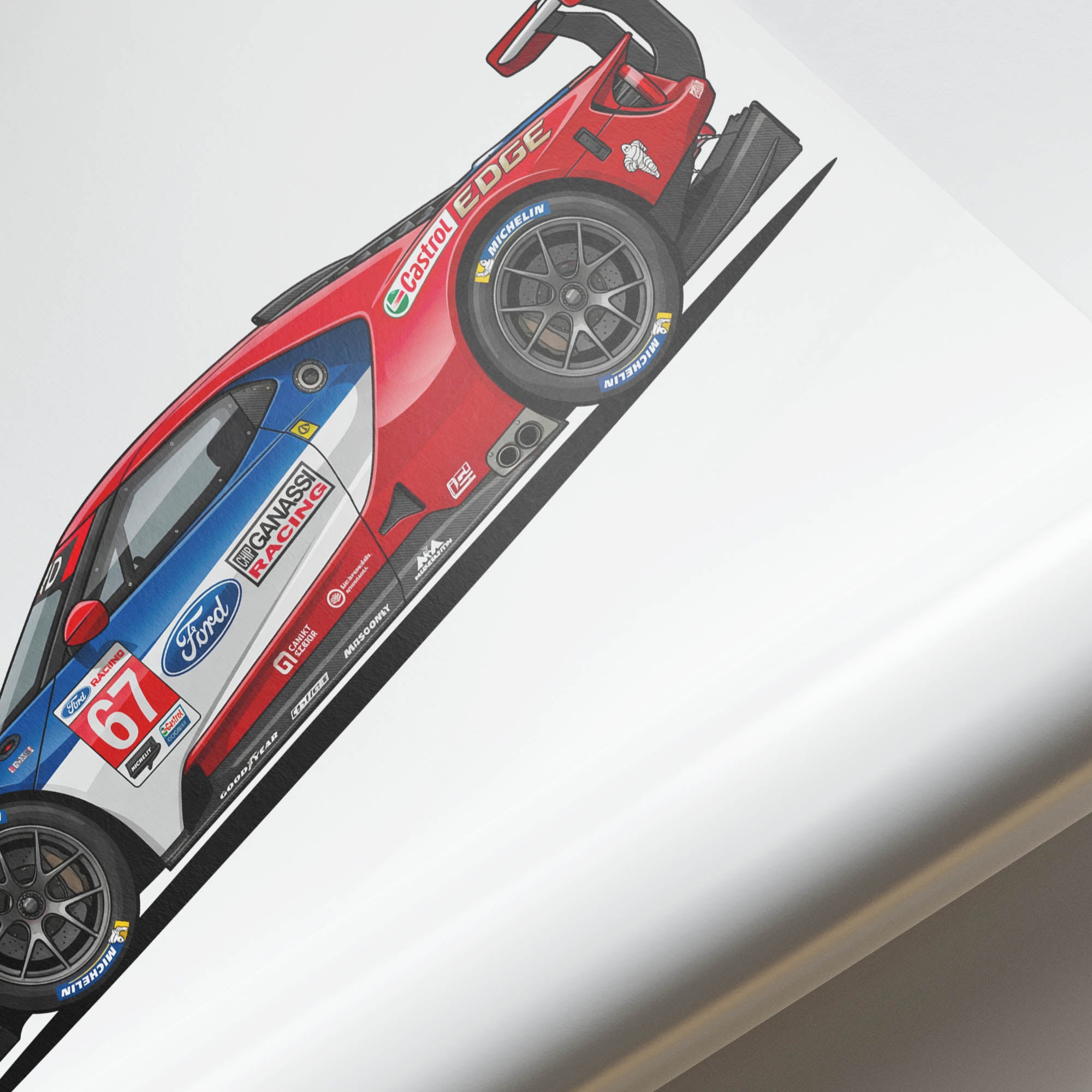 2016 Ford GT GTE Ford Chip Ganassi – Car Print (Side)