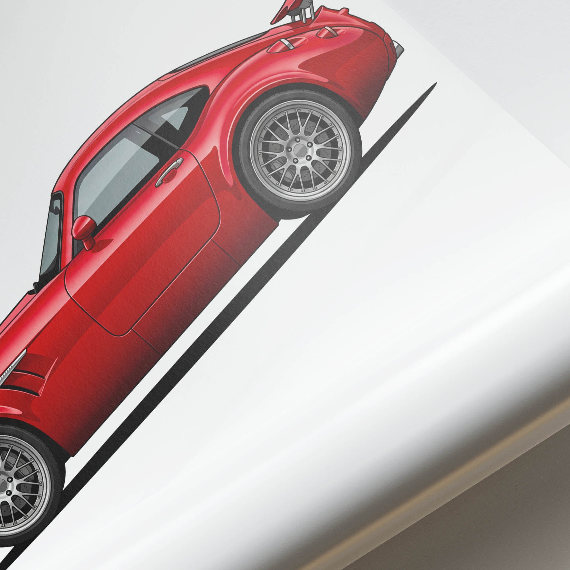 Wiesmann MF5 GT Poster - 2010 Red Sports Car Side View Print