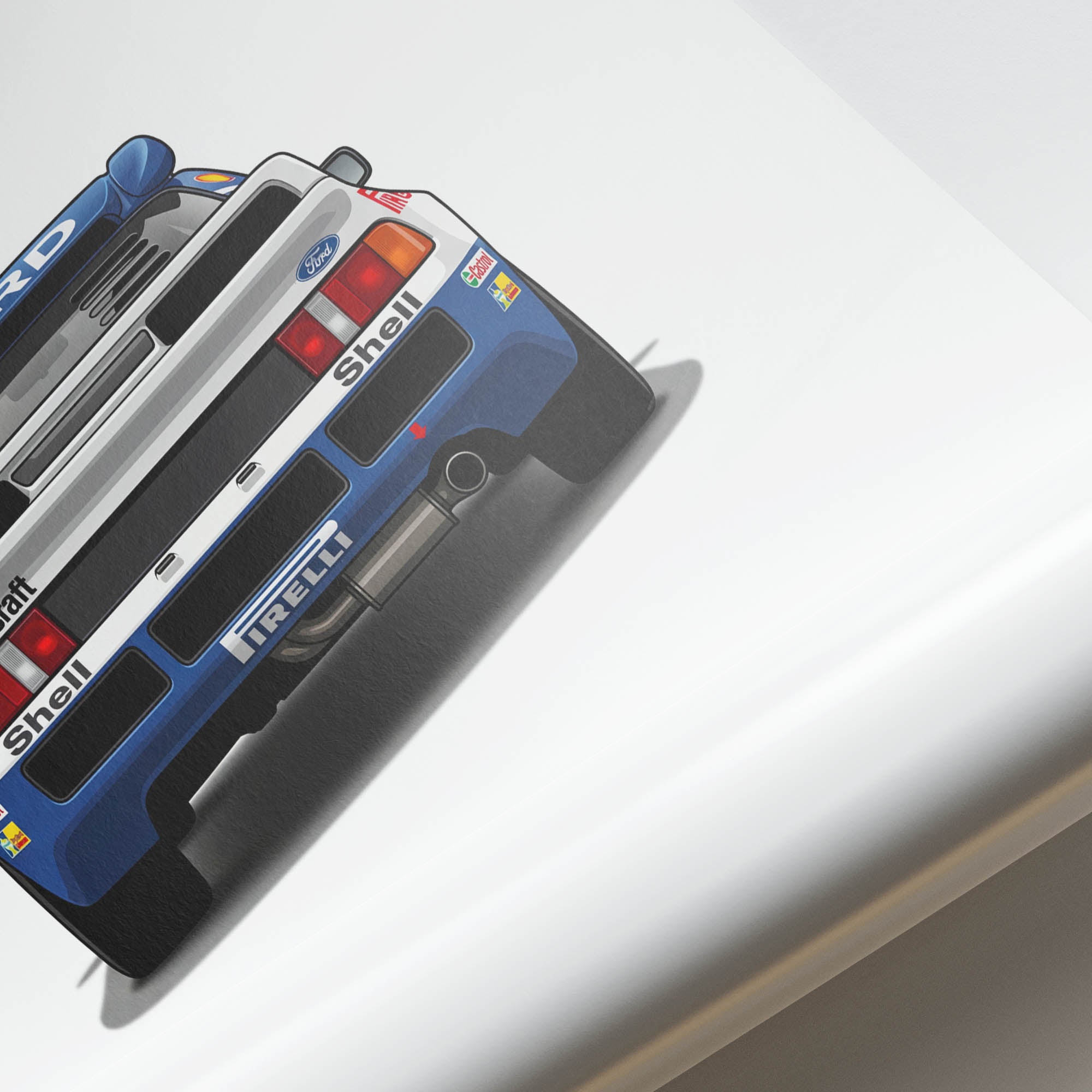 Ford Rs200 Poster - 1986 Motorsport Back View Blue & White Rally Print