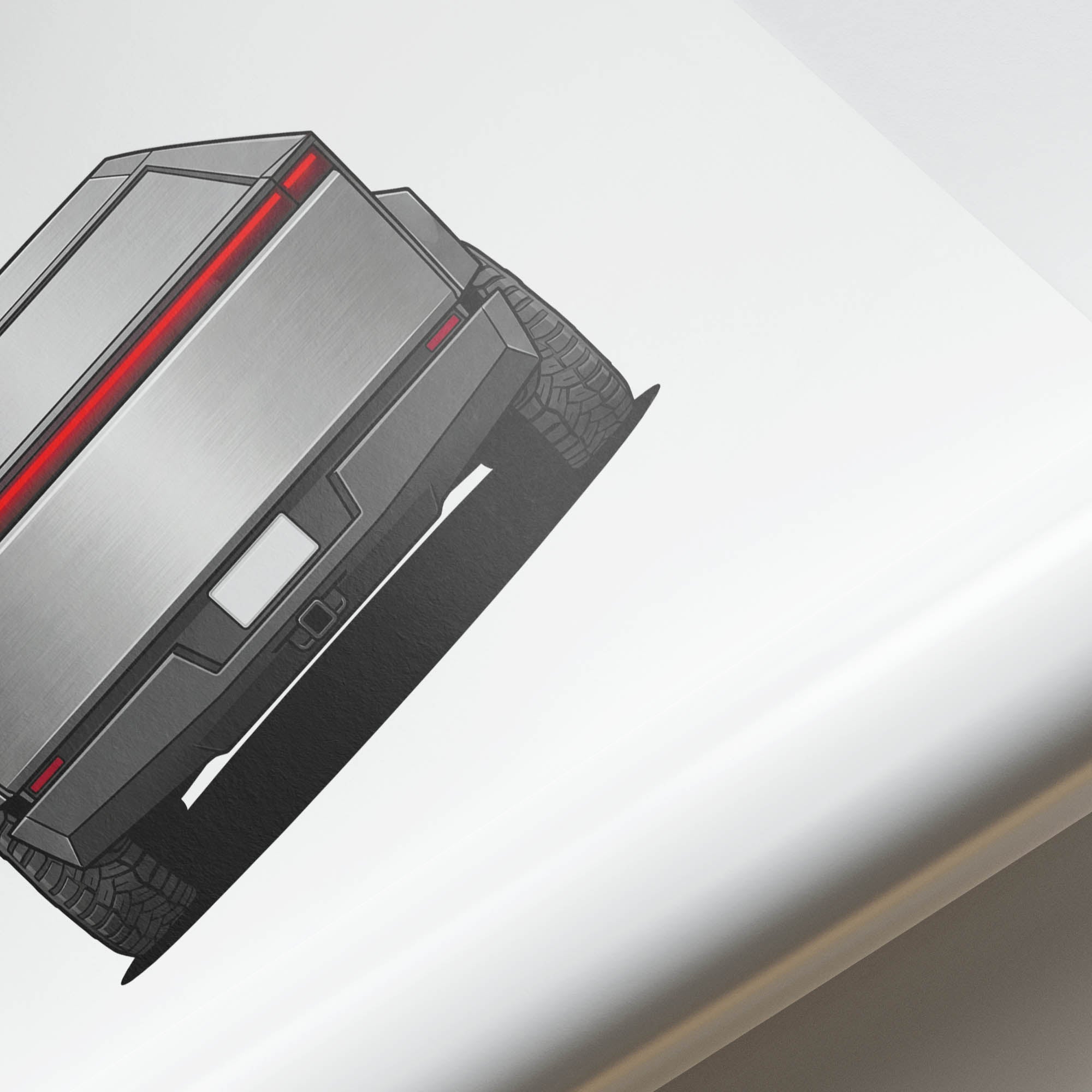 2024 Tesla Cybertruck Stainless Steel Finish – Car Print