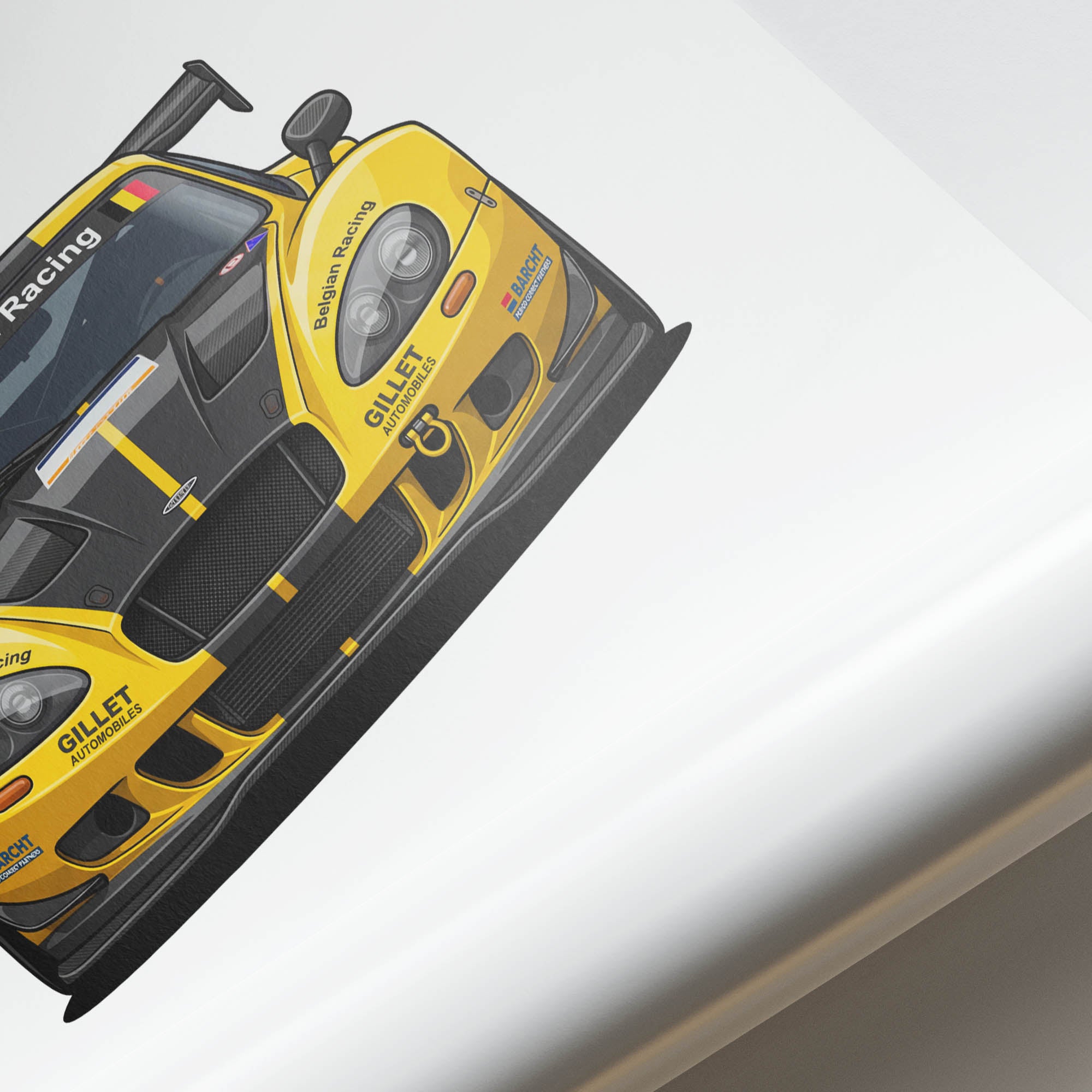 Gillet Vertigo Poster - 2000 Belgian Racing Car Yellow & Black Livery Print