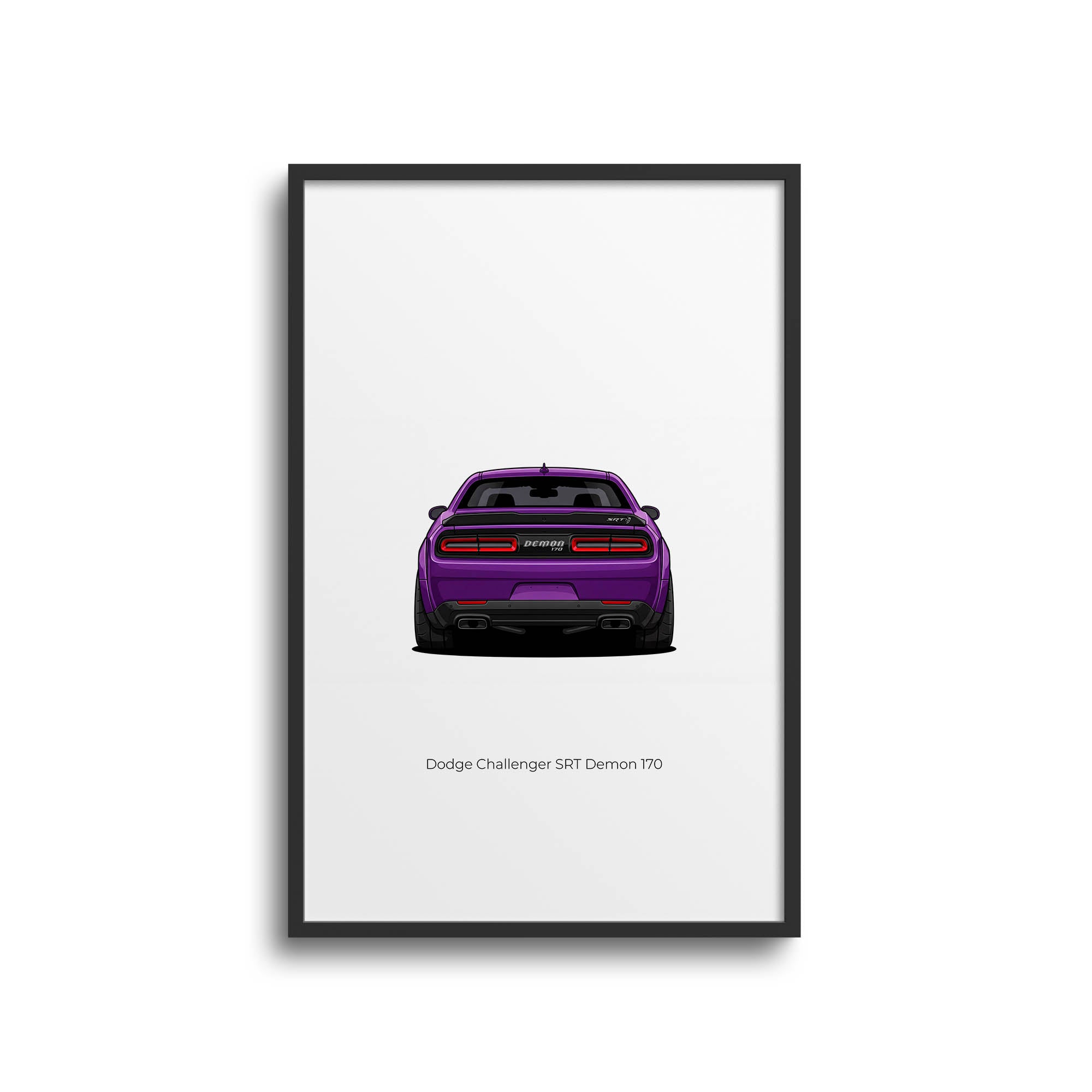 Dodge Challenger Poster - 2023 SRT Demon 170 Muscle Car Art in Plum Crazy Purple