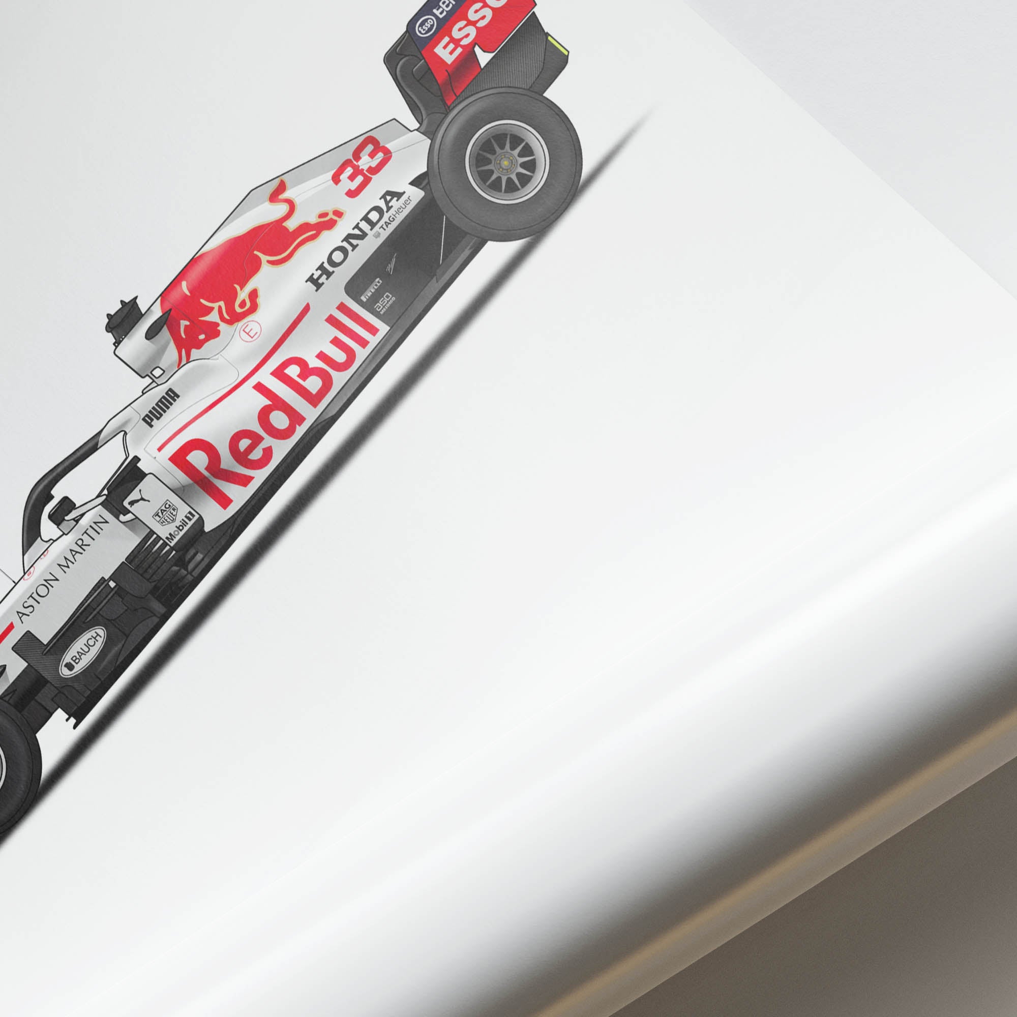 2021 Red Bull RB16B Max Verstappen White Honda – Car Print