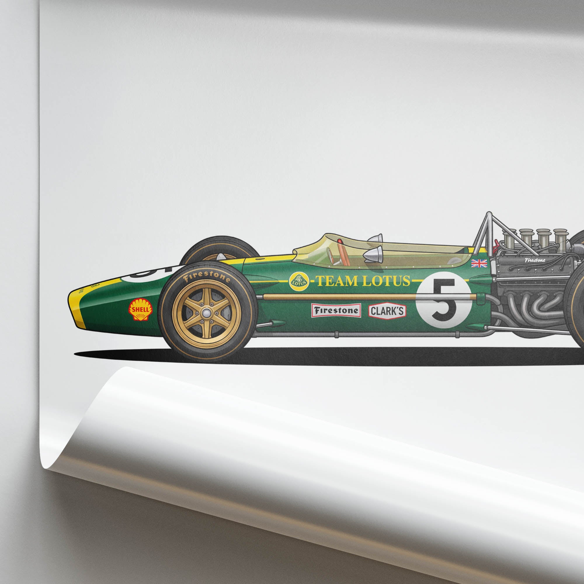 1967 Lotus 49 Jim Clark Team Lotus – Car Print