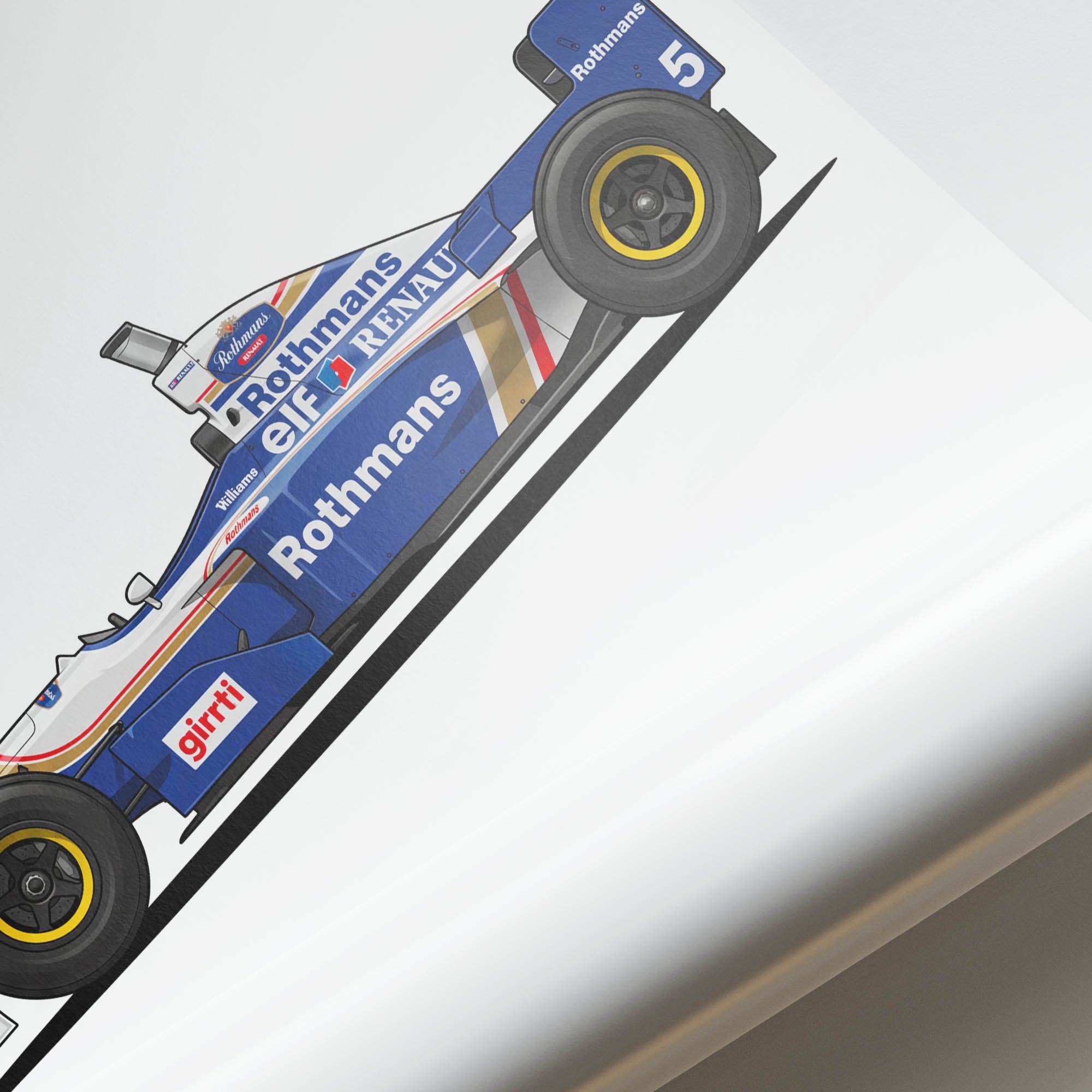 Williams Fw18 Poster - 1996 Damon Hill Rothmans Blue & White Livery Artwork
