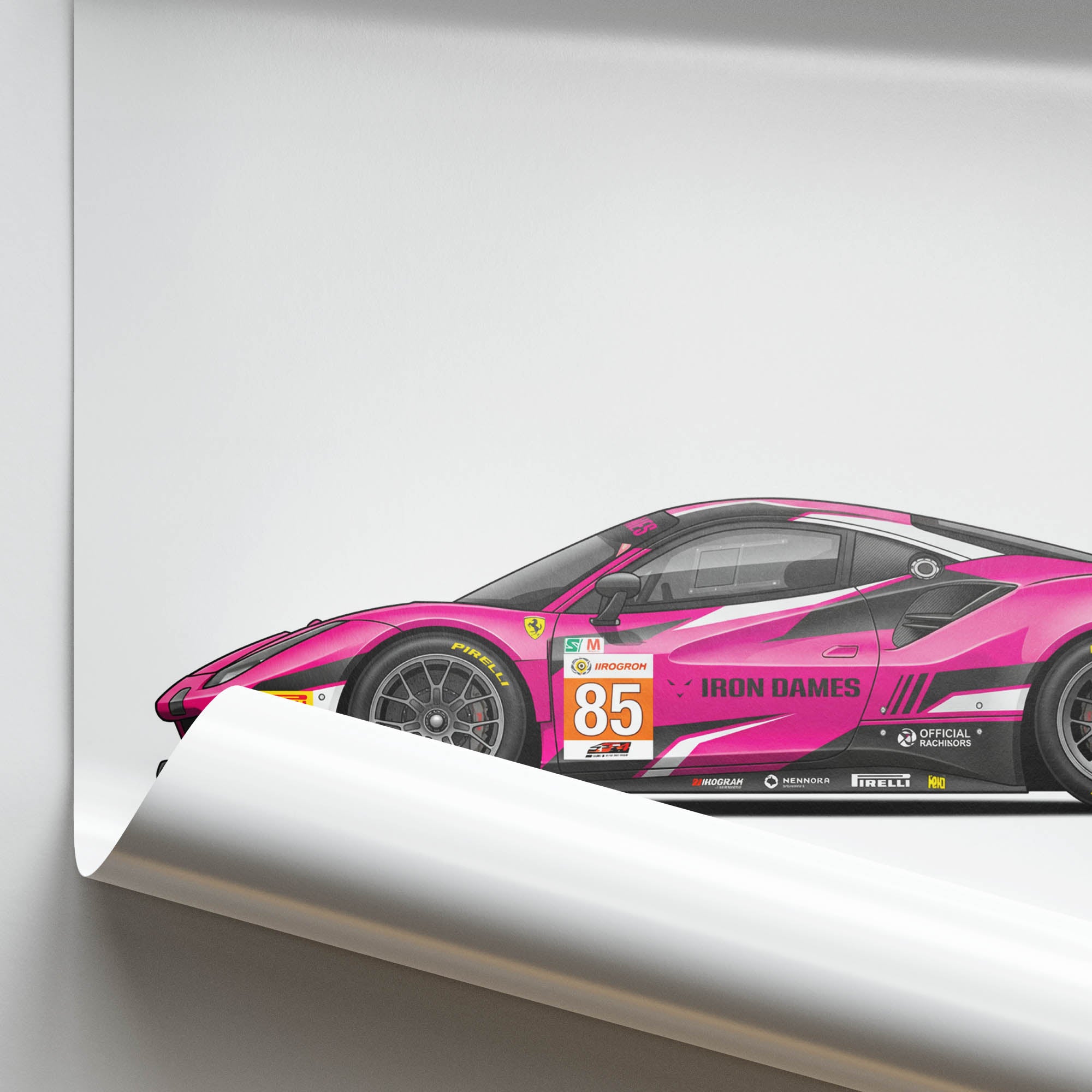 2021 Ferrari 488 GT3 Evo Iron Dames – Car Print
