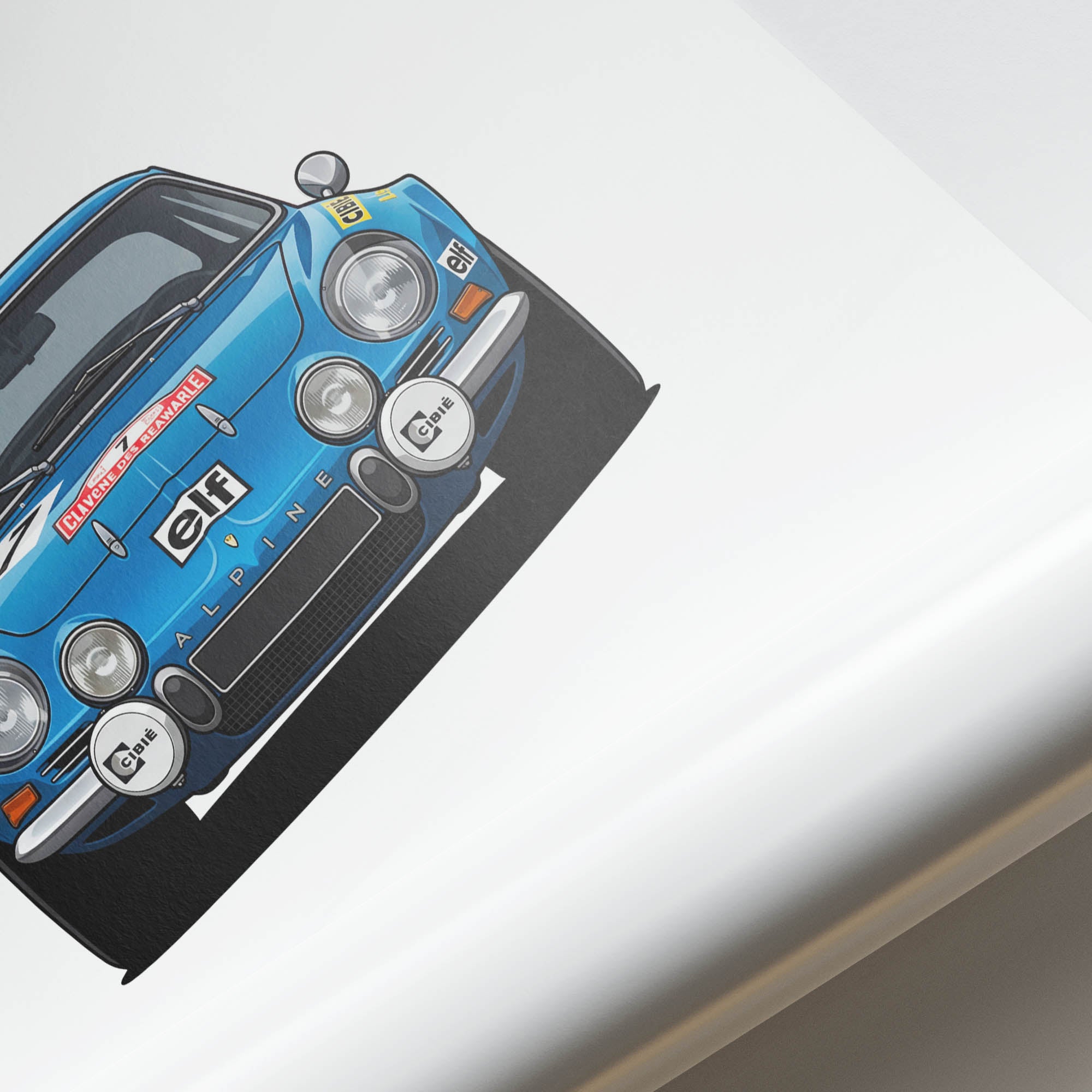 Alpine A110 Poster - 1973 Vintage Rally Print With Blue Livery Artwork