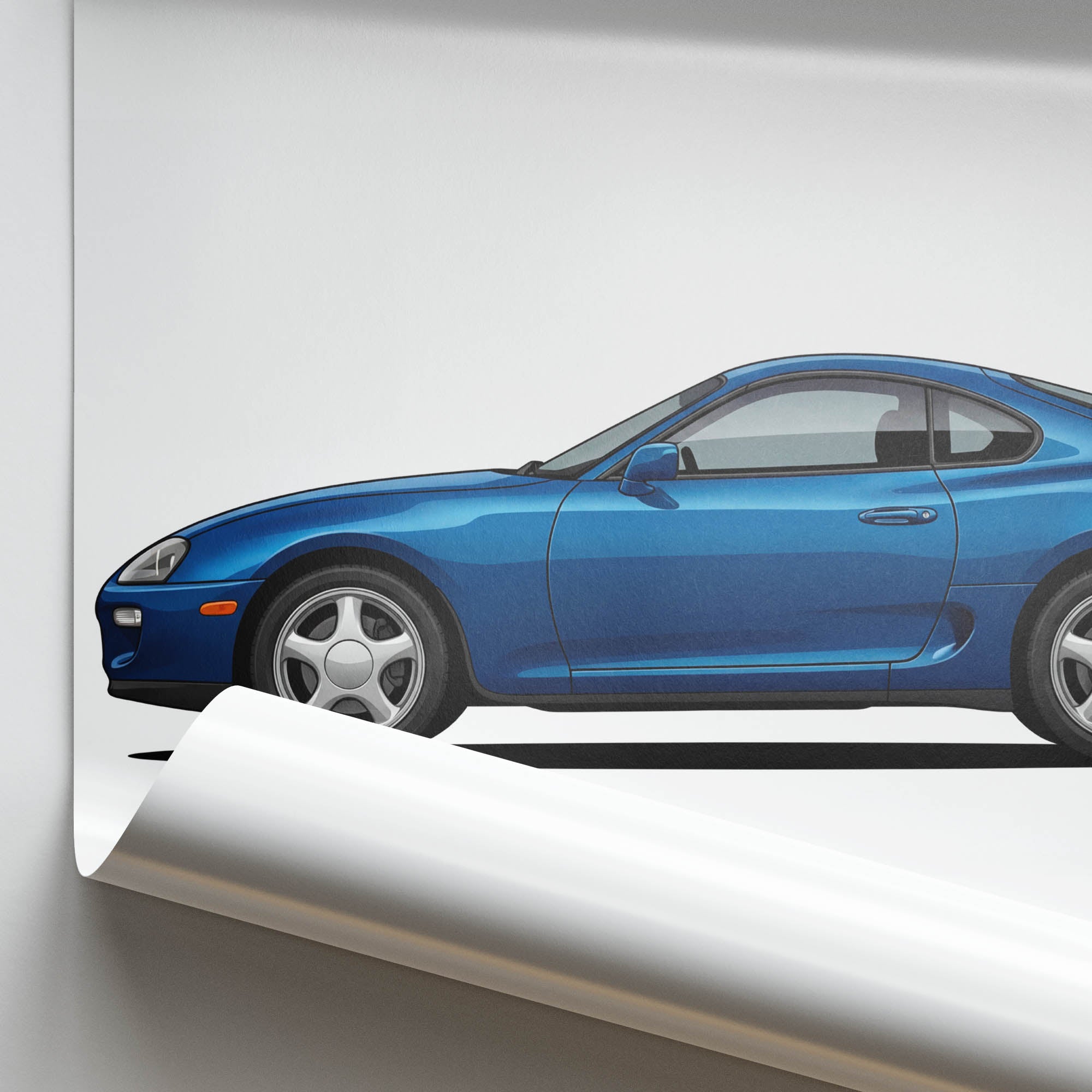 1993 Toyota Supra Turbo MK4 Baltic – Car Print (Side)
