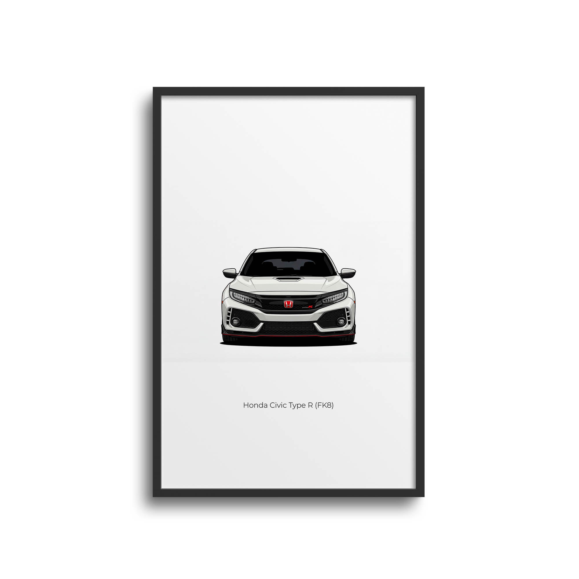 Honda Civic Type R Poster - 2017 FK8 Championship White Front View Print