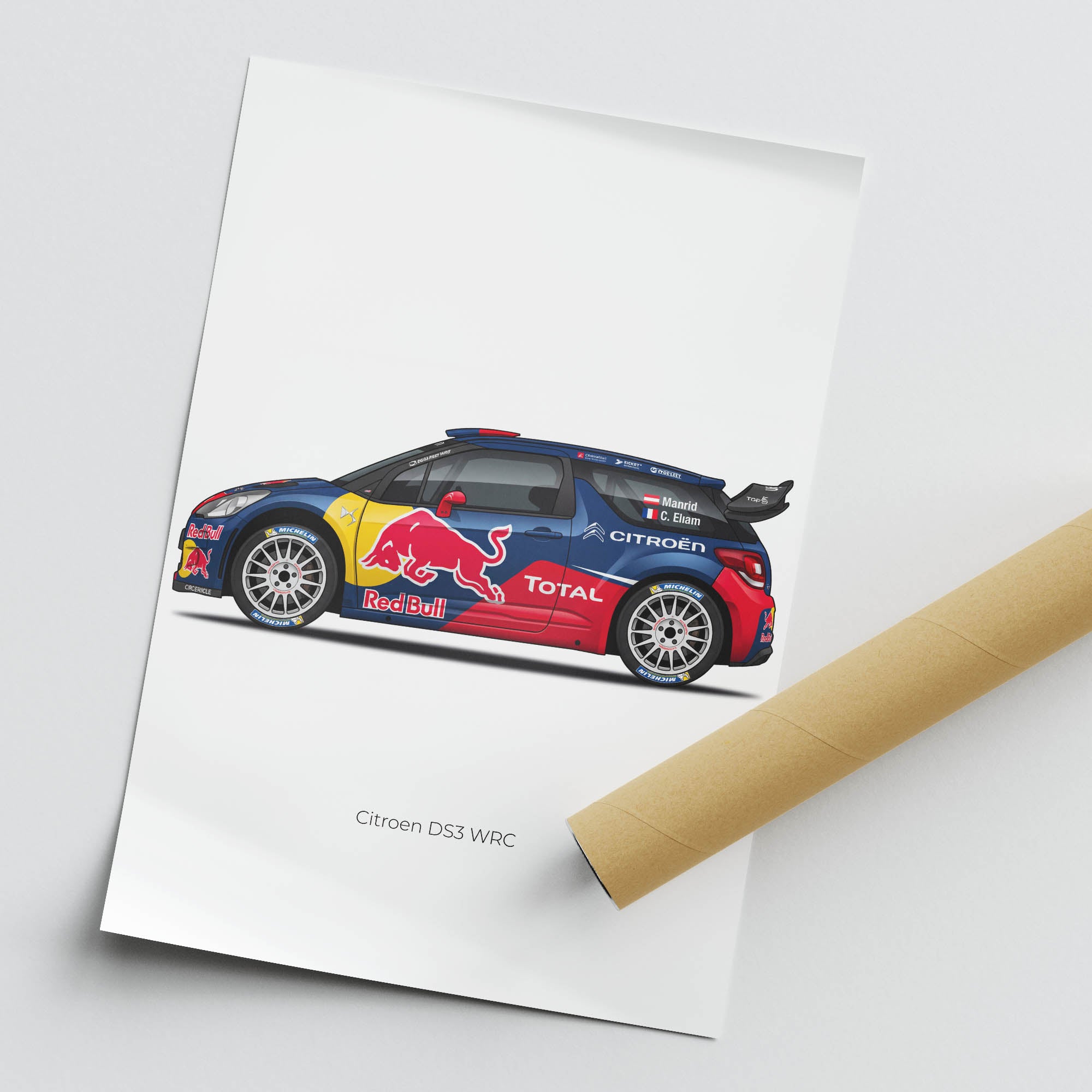 Citroen DS3 Poster - 2011 Red Bull Rally Car Print | Limited Edition Motorsport Art